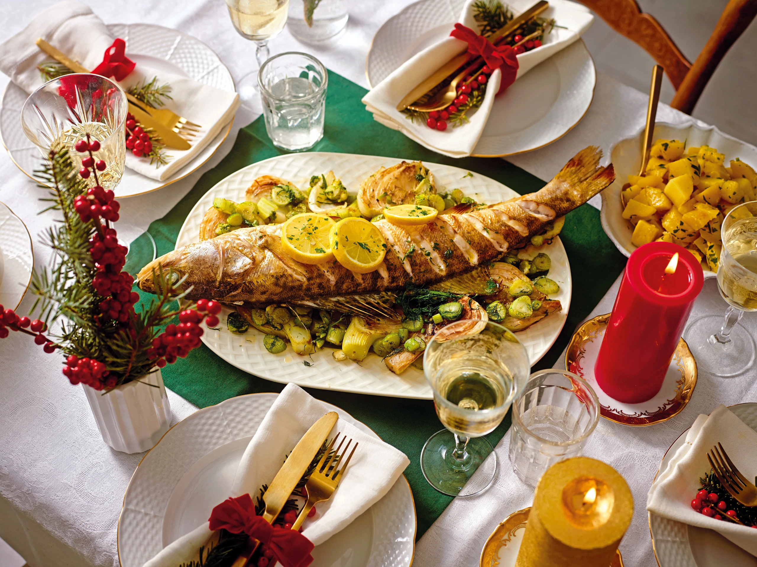 Zander mit Fenchelgemüse und Zitronenerdäpfeln