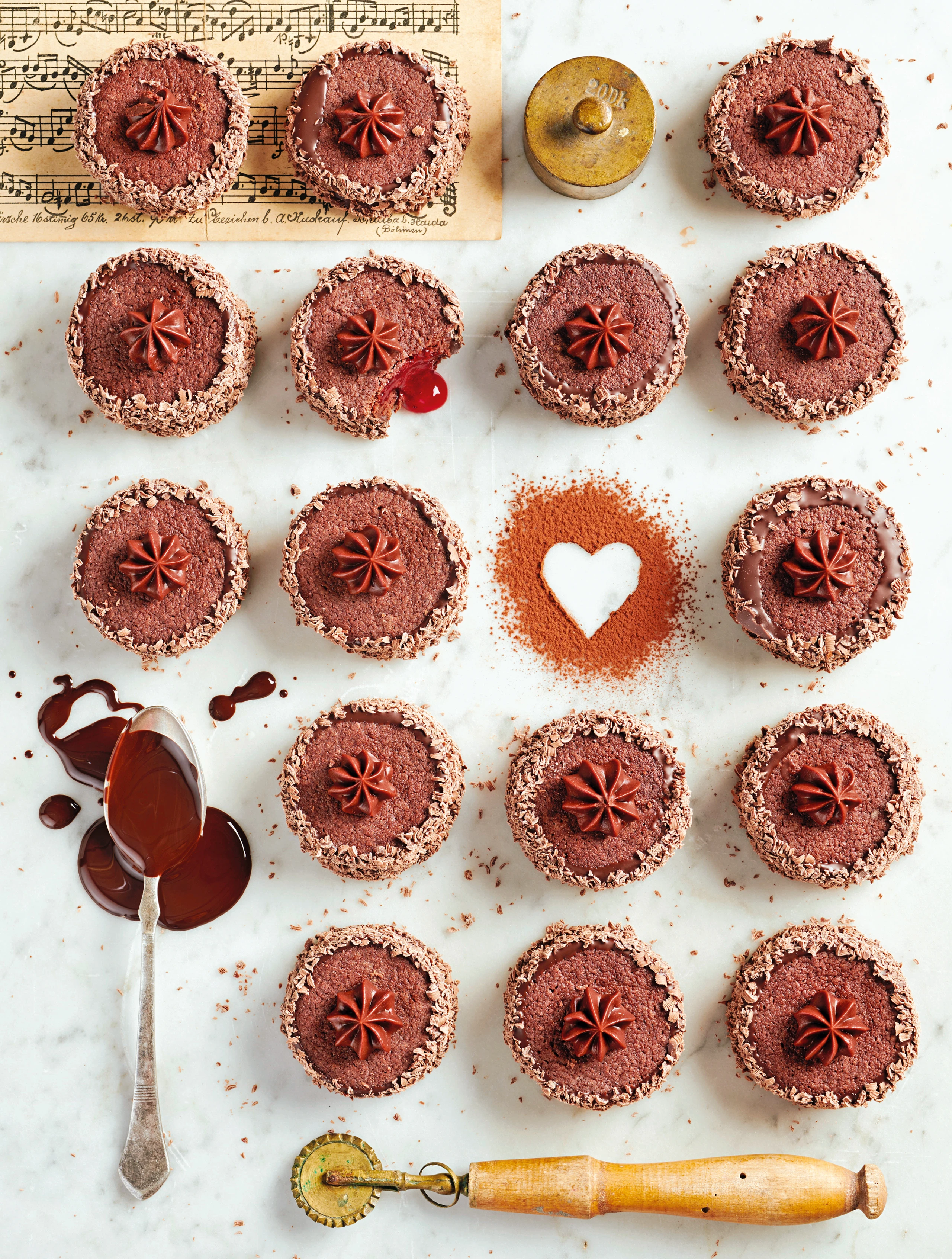 Schokokekse mit Himbeerkern