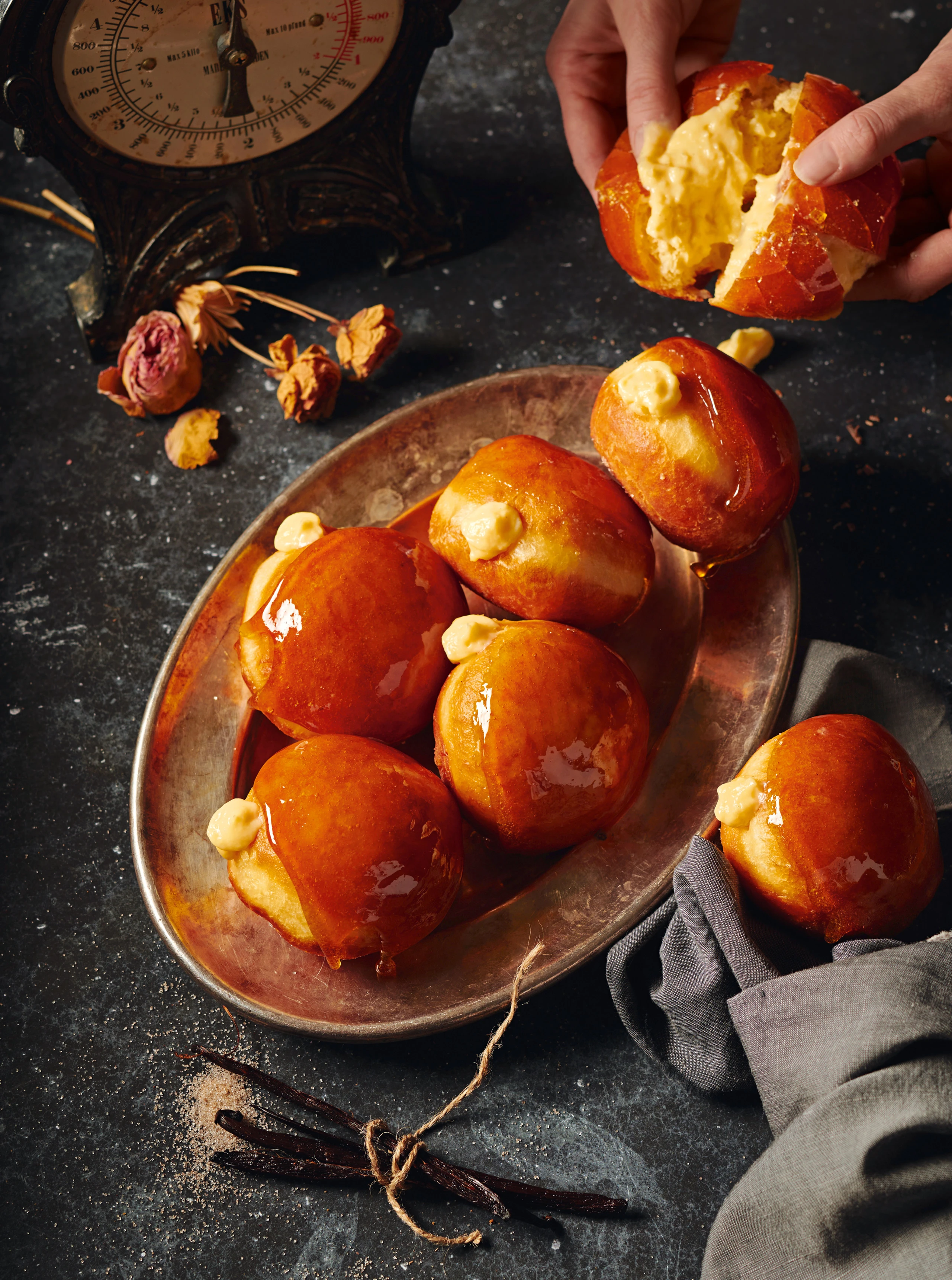 Krapfen mit Crème brûlée
