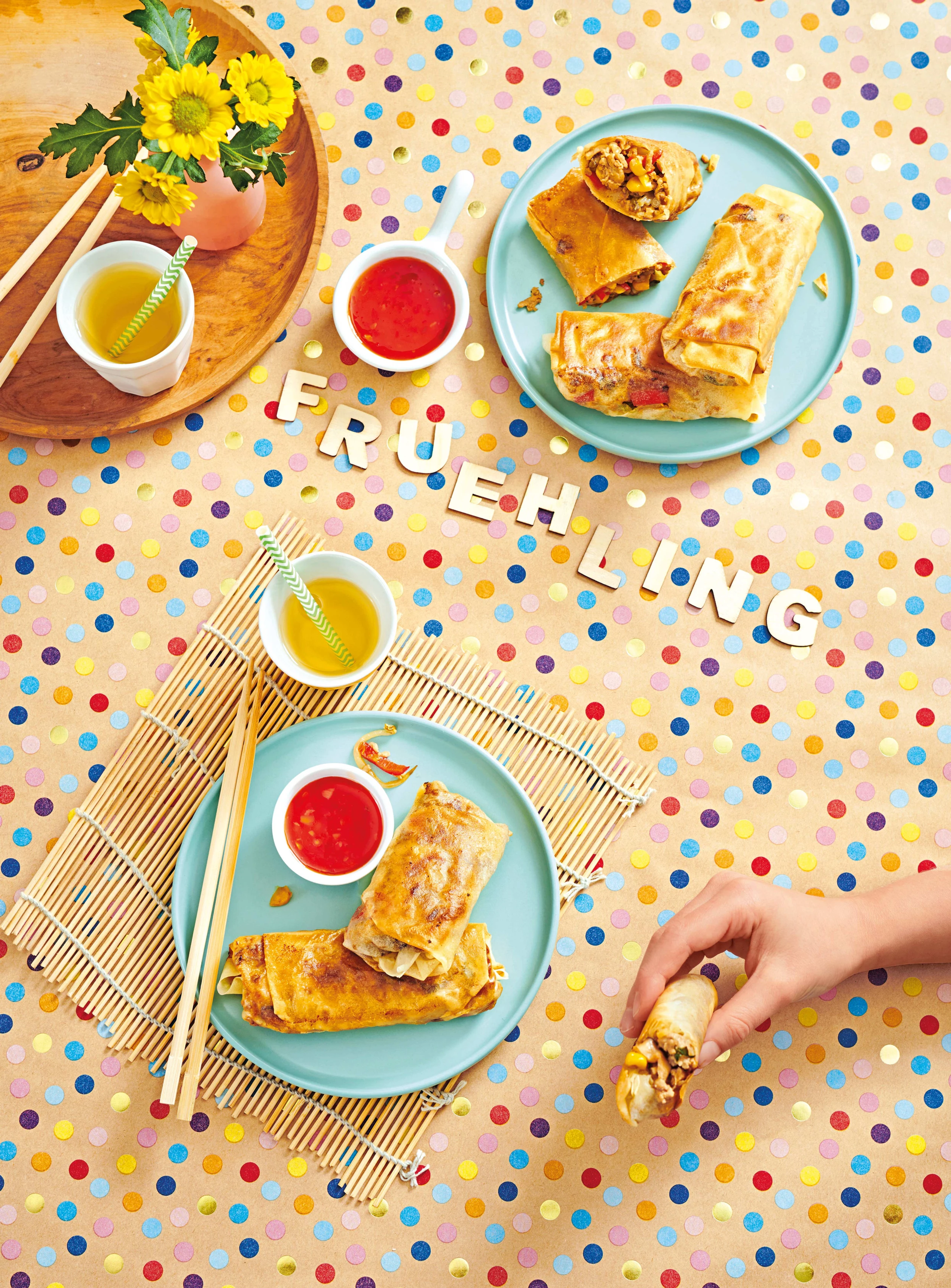 Knusprige Frühlingsrollen mit Faschiertem