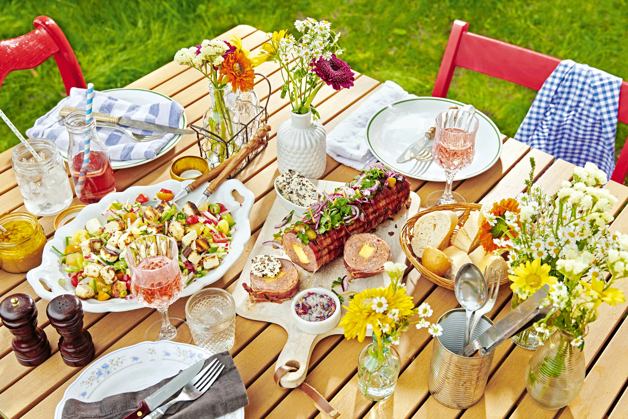 Salat mit selbstgemachtem Grillkäse