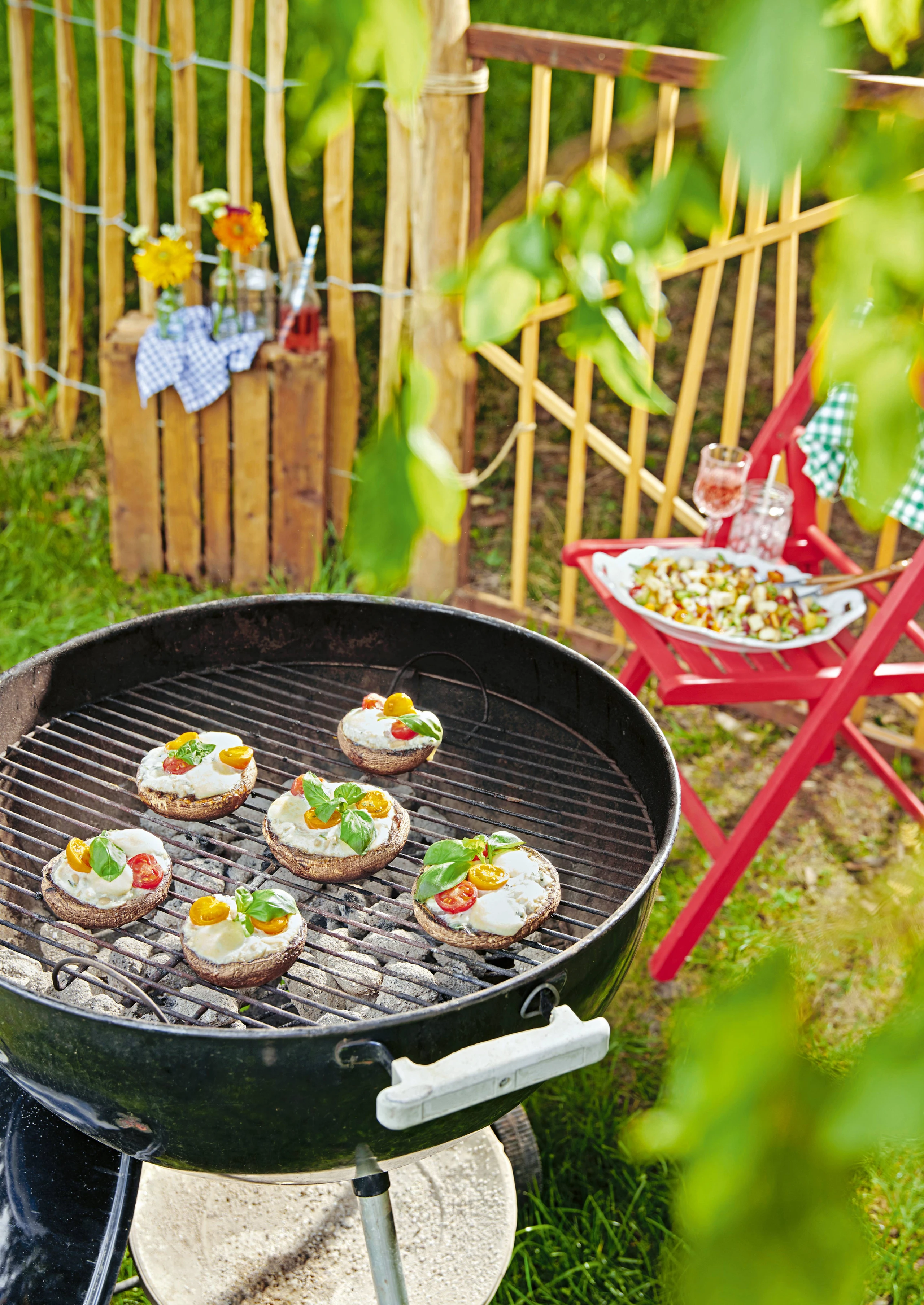 Gegrillte Portobellos mit Käse
