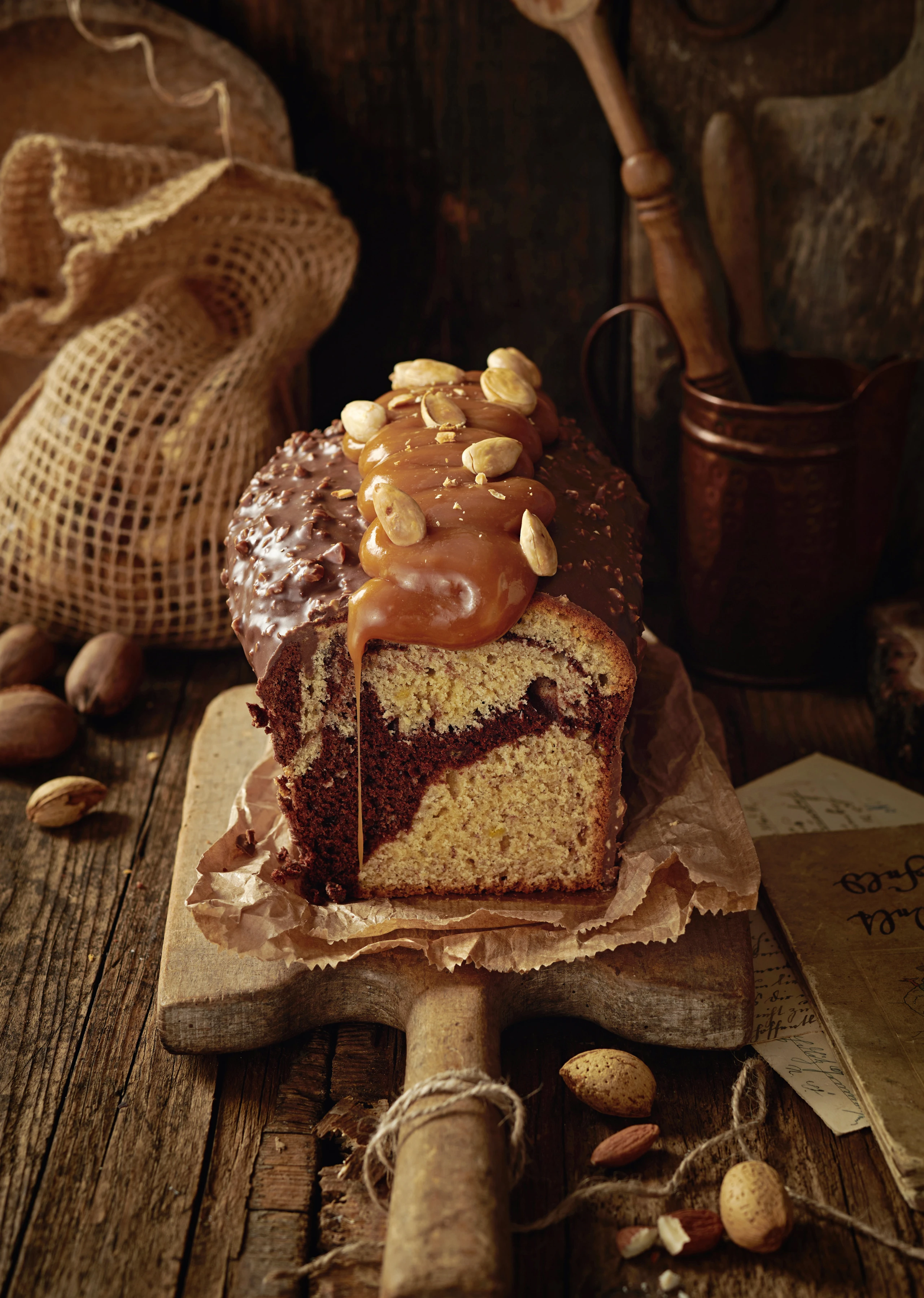 Bananen-Marmorkuchen mit Vanillekaramell