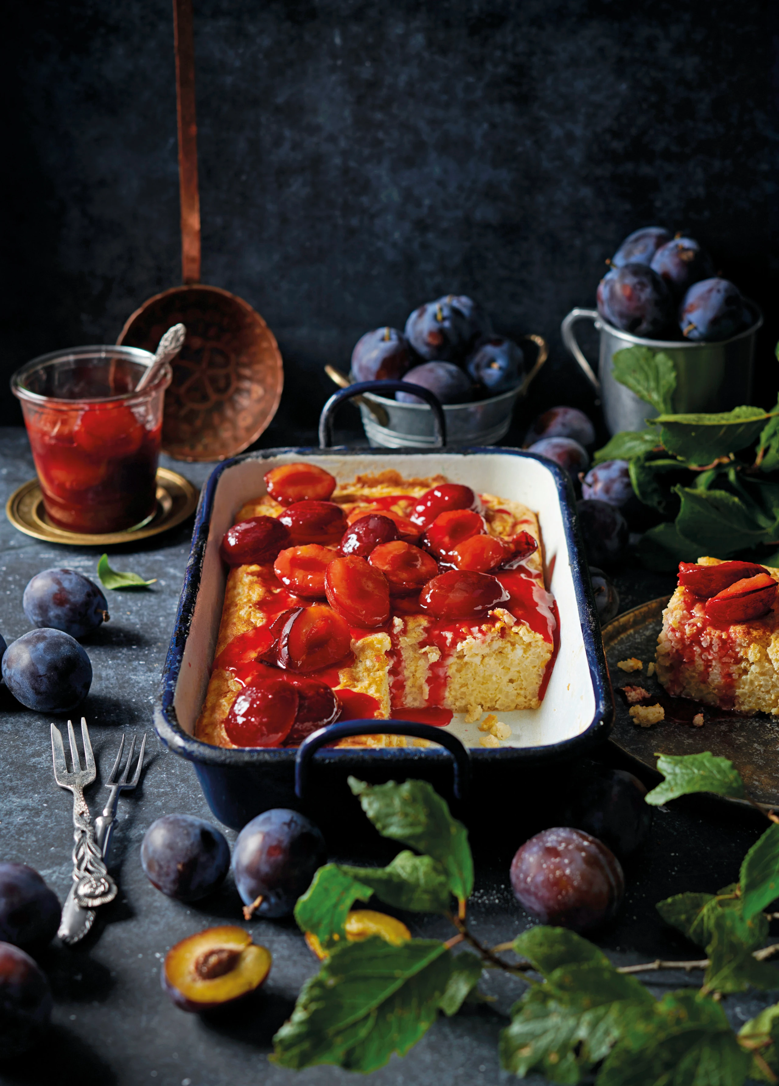 Reisauflauf mit Rotweinzwetschken