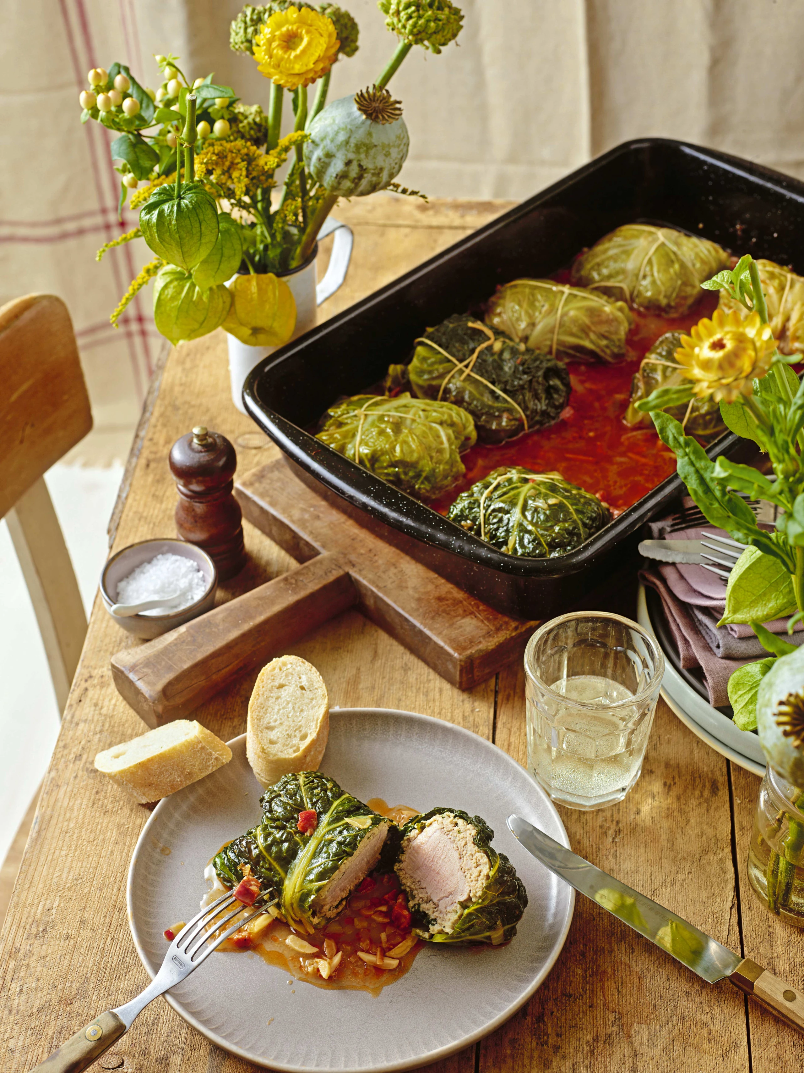 Kohlpäckchen mit Schweinsfilet und Chorizo