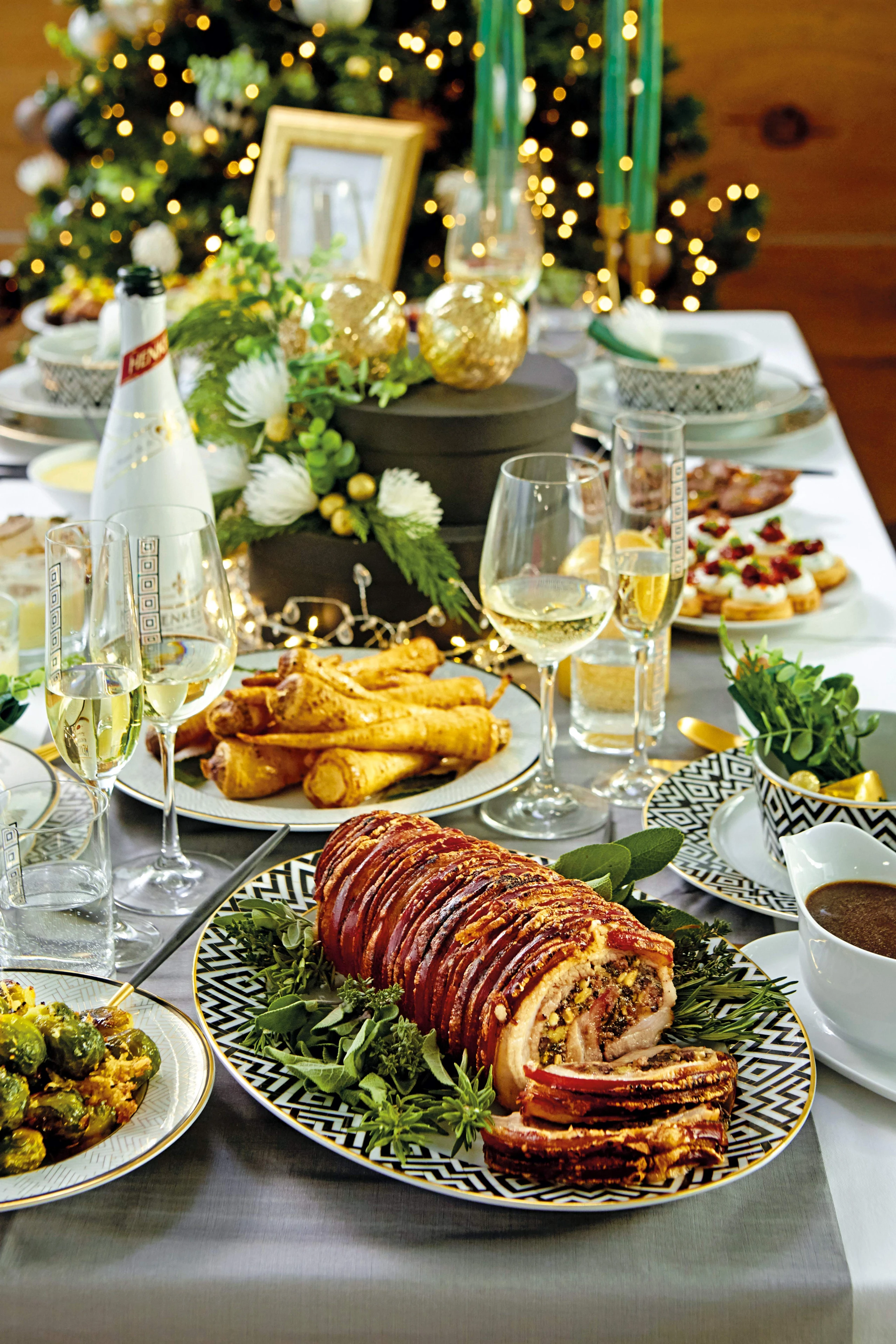 Porchetta mit Kräuter-Maroni-Fülle