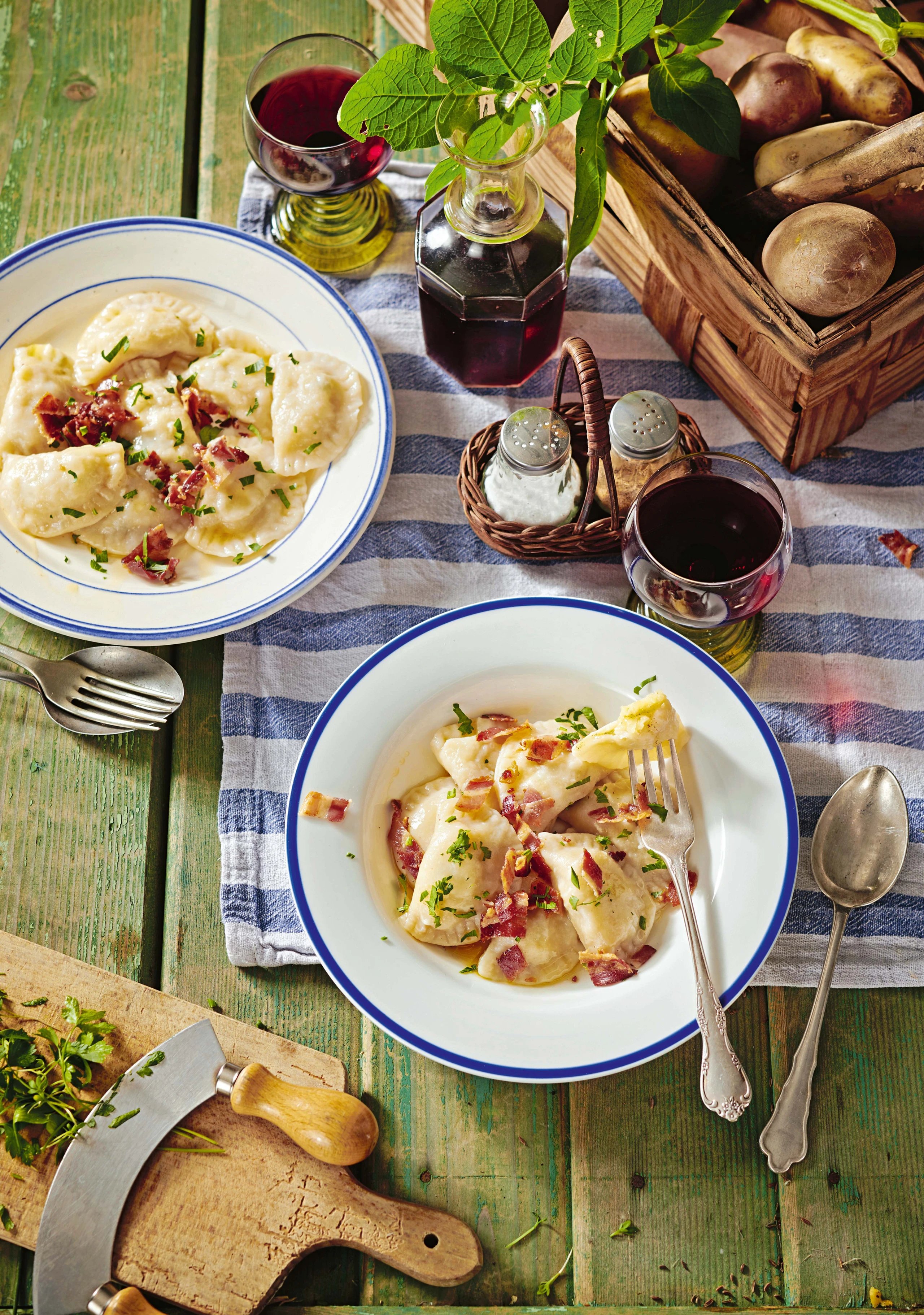 Pierogi mit Erdäpfel-Frischkäse-Fülle