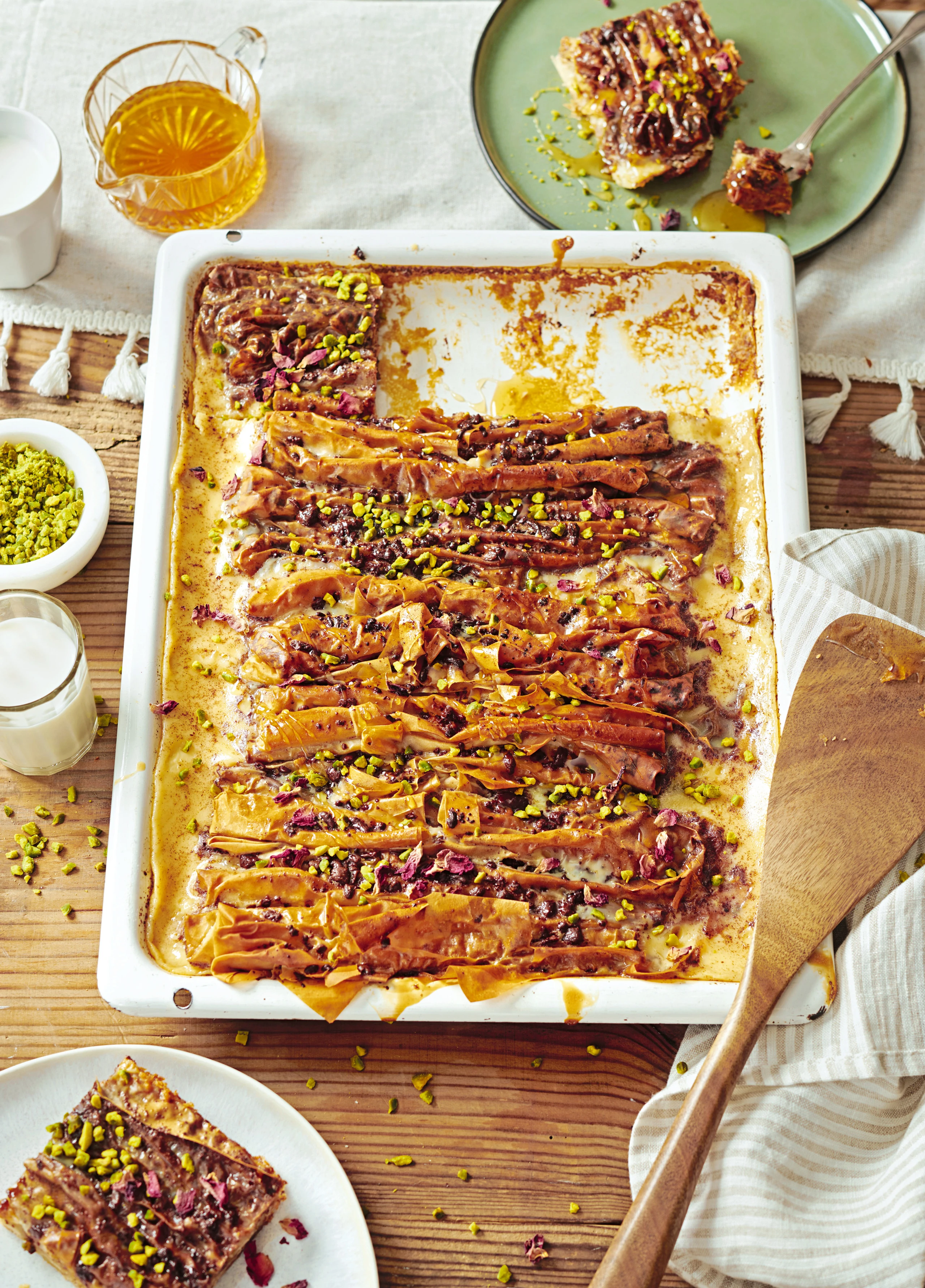 Strudelteig-Crinkle-Kuchen mit Schokolade