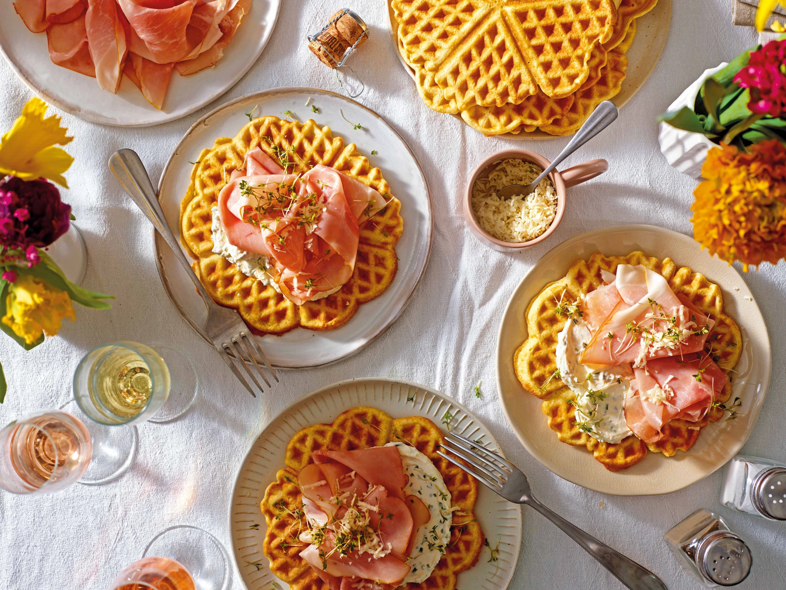 Krenwaffeln mit Beinschinken