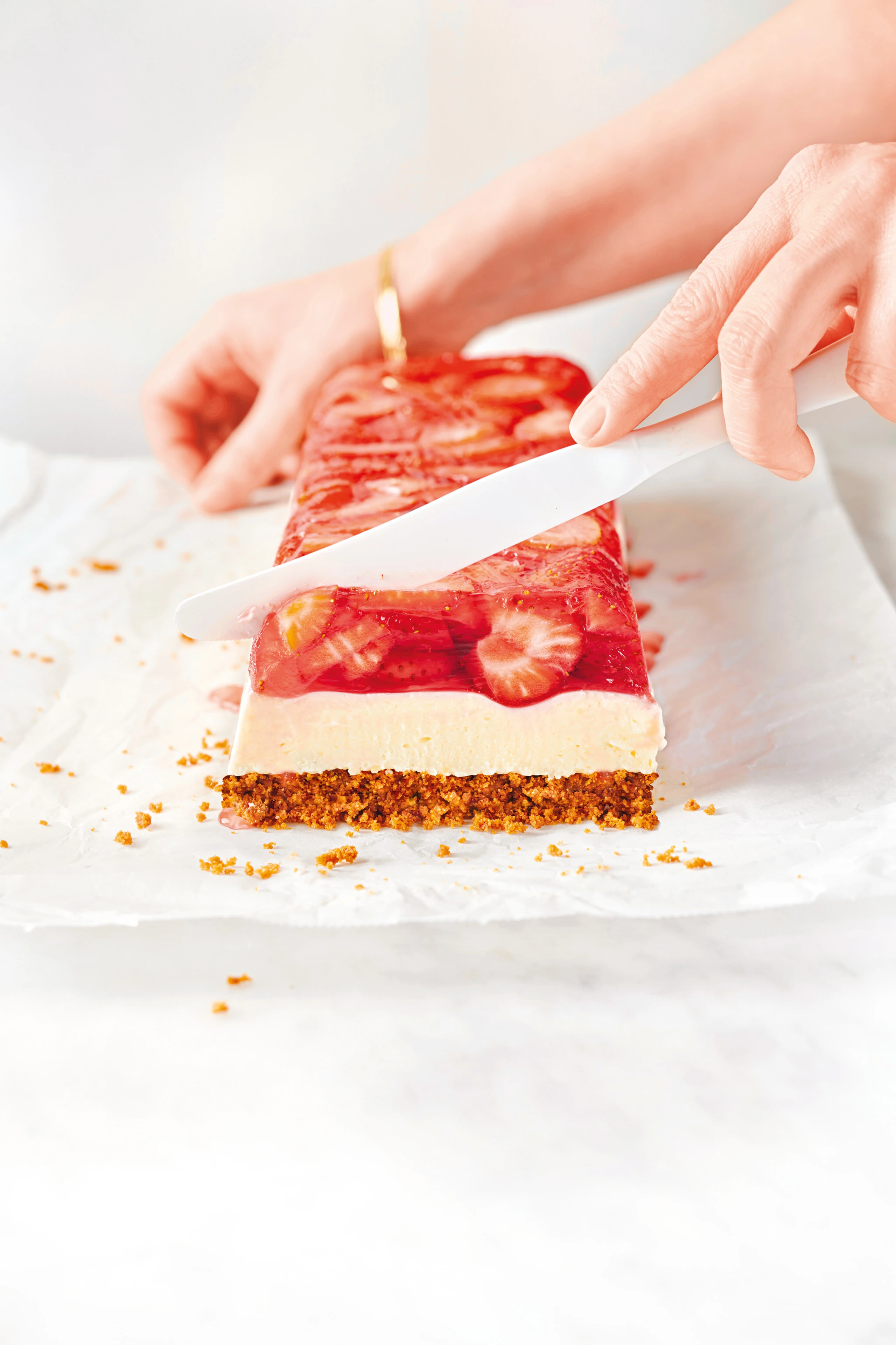 Erdbeerschnitte mit Vanillecreme