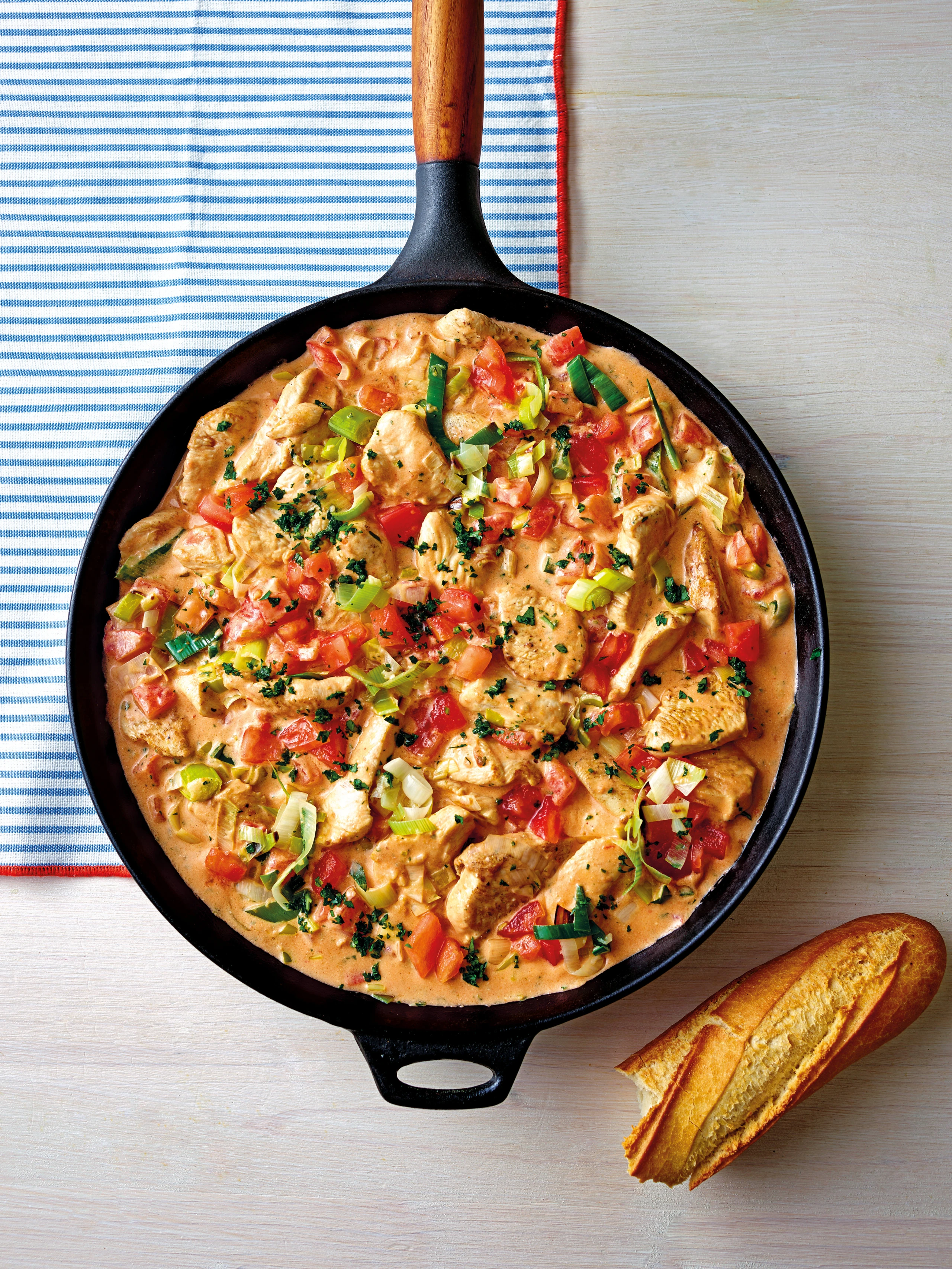 Putengeschnetzeltes in Paradeisercreme