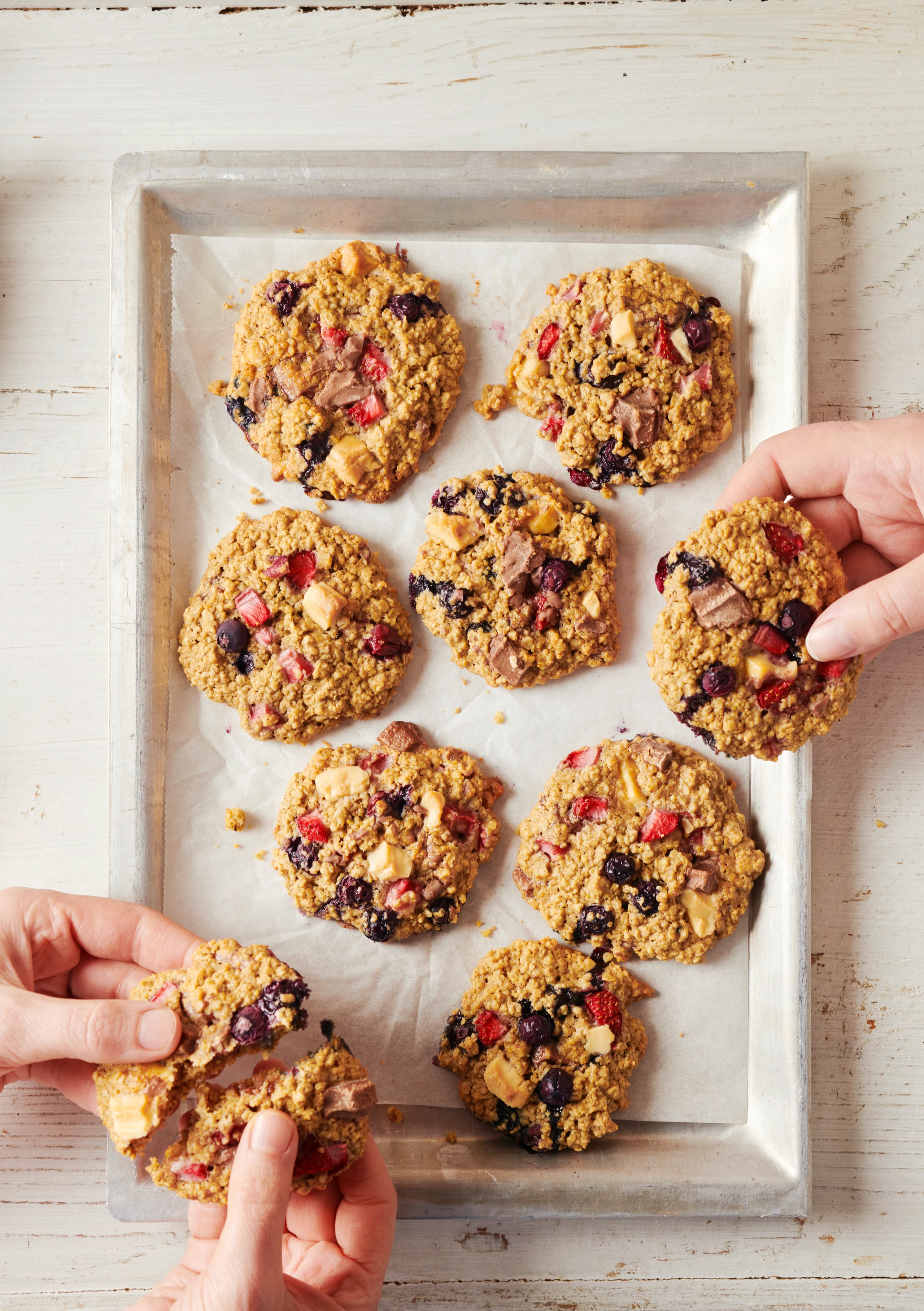 Beerige Haferflocken-Schoko-Cookies ohne Mehl