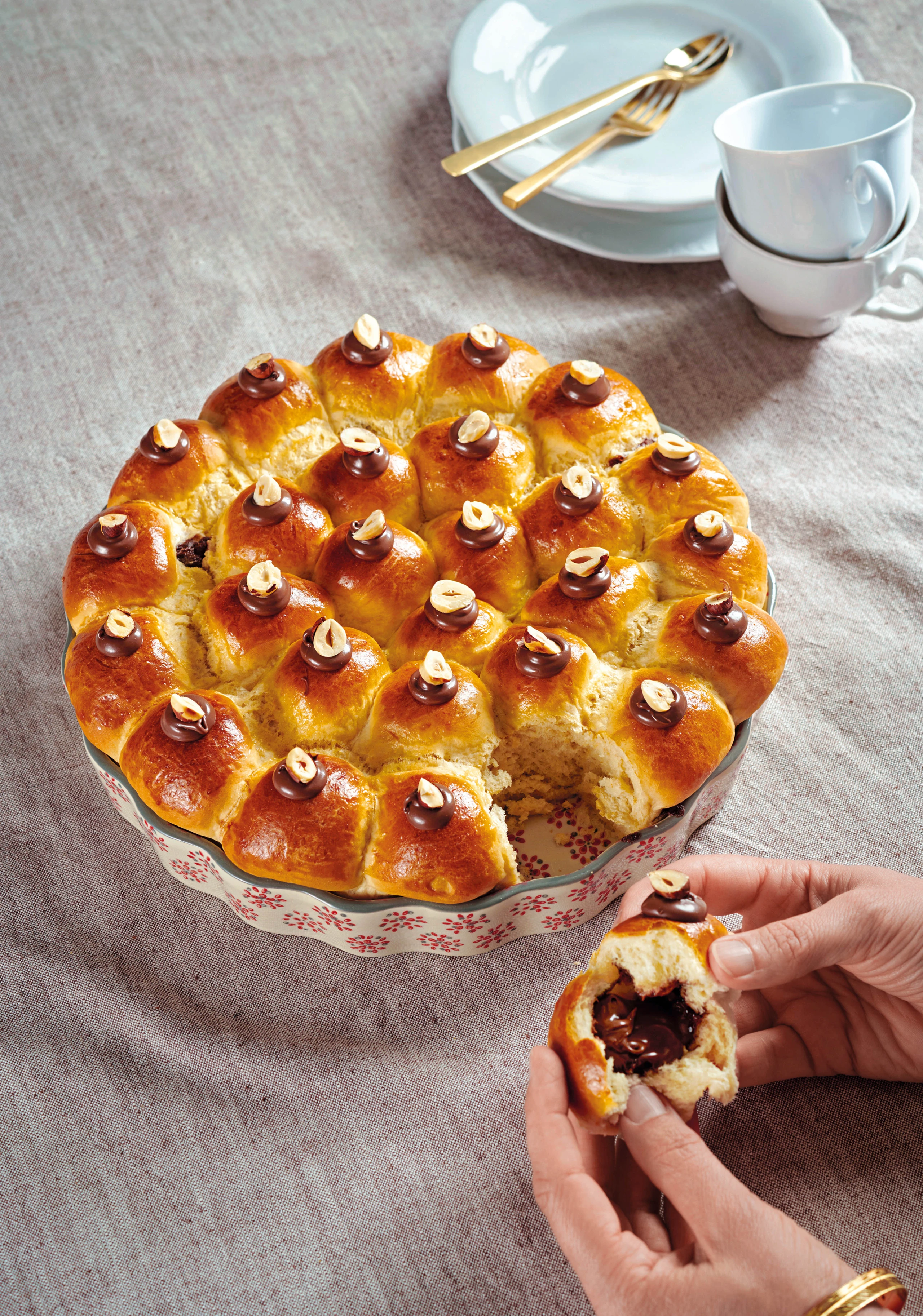 Mini-Buchteln mit Schokocreme