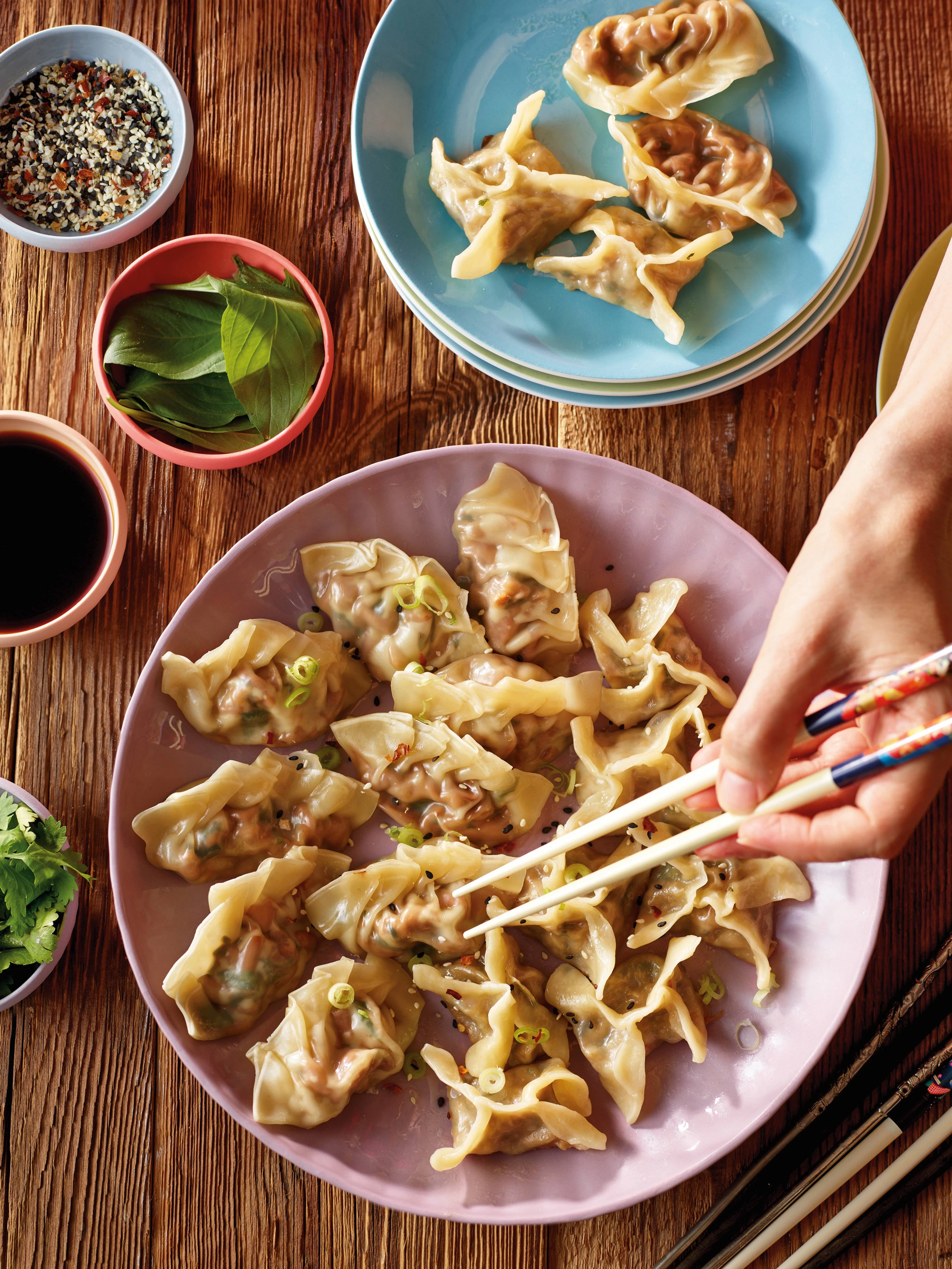 Teigtascherl mit Thai-Eierschwammerln und Miso-Steinpilzen