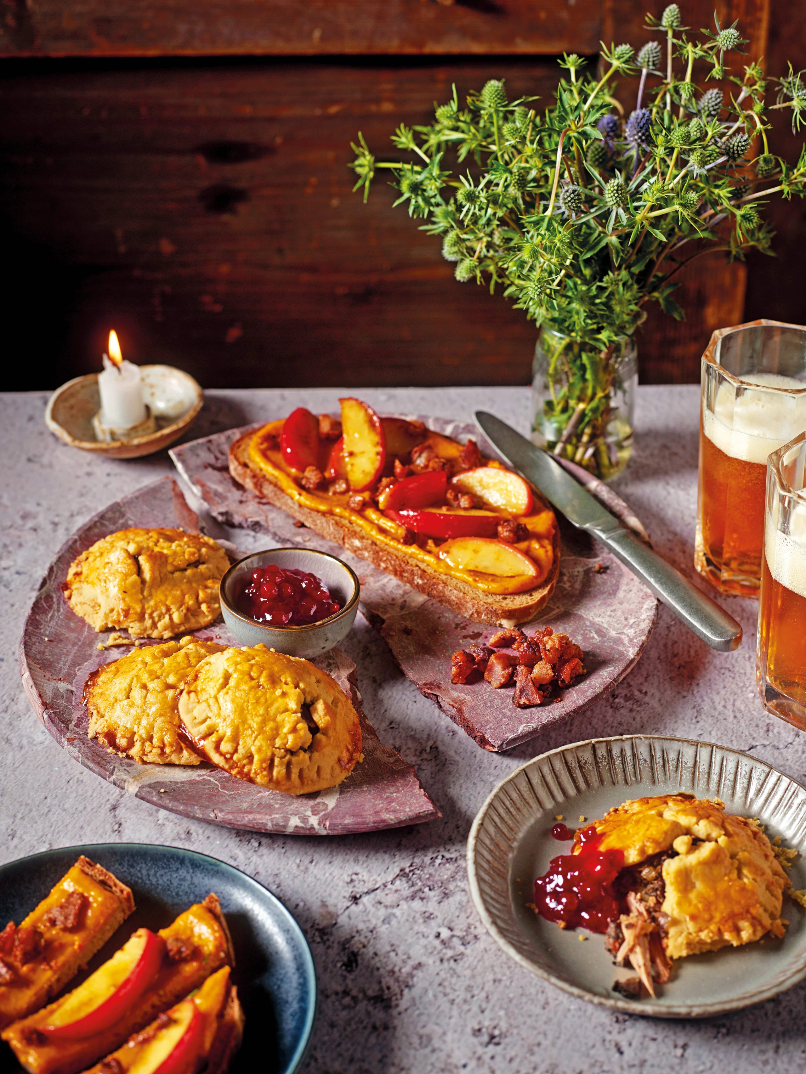 Mürbe Tascherl mit Gans-Pilzfülle