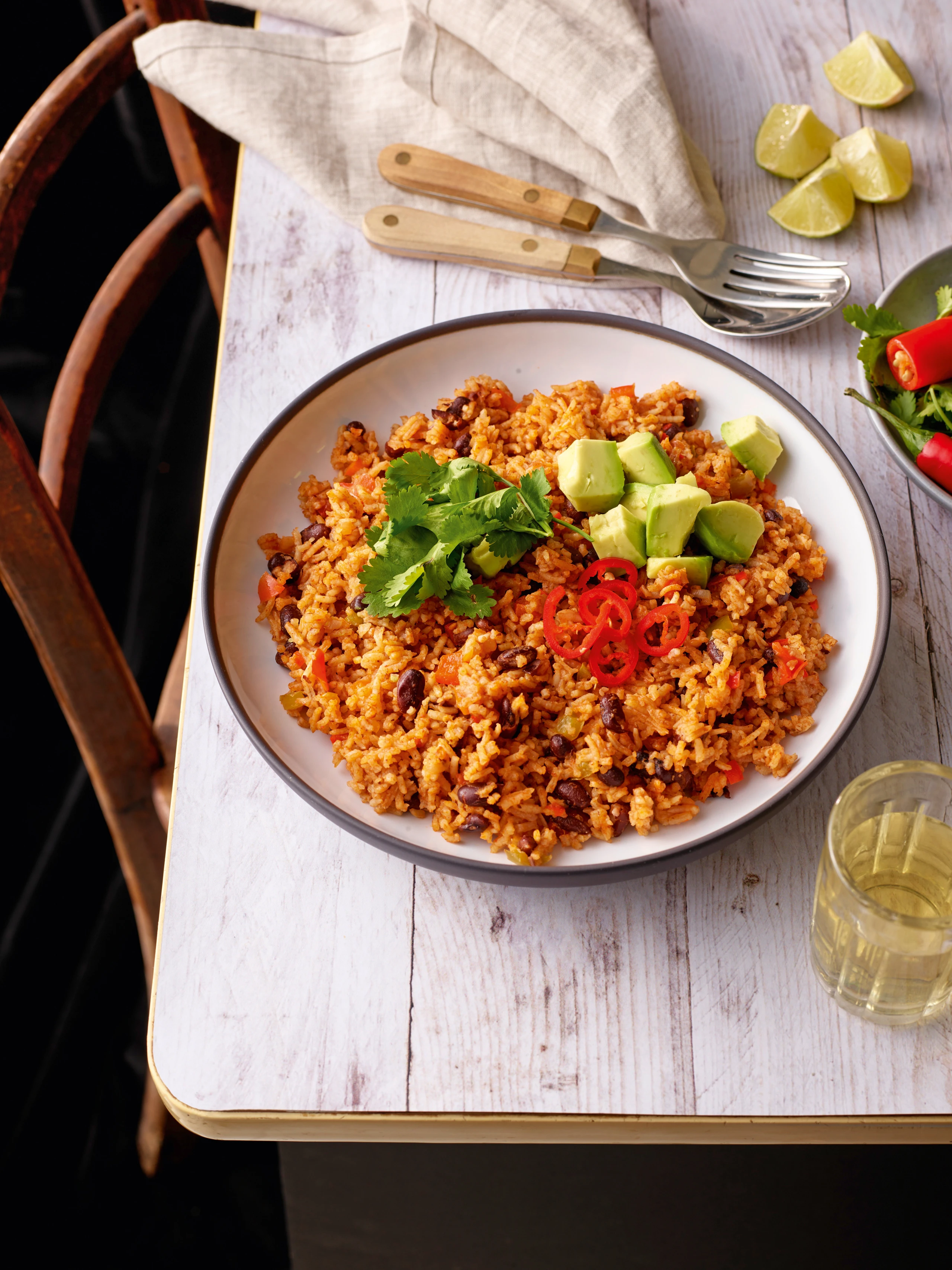 Mexikanischer Reis mit schwarzen Bohnen