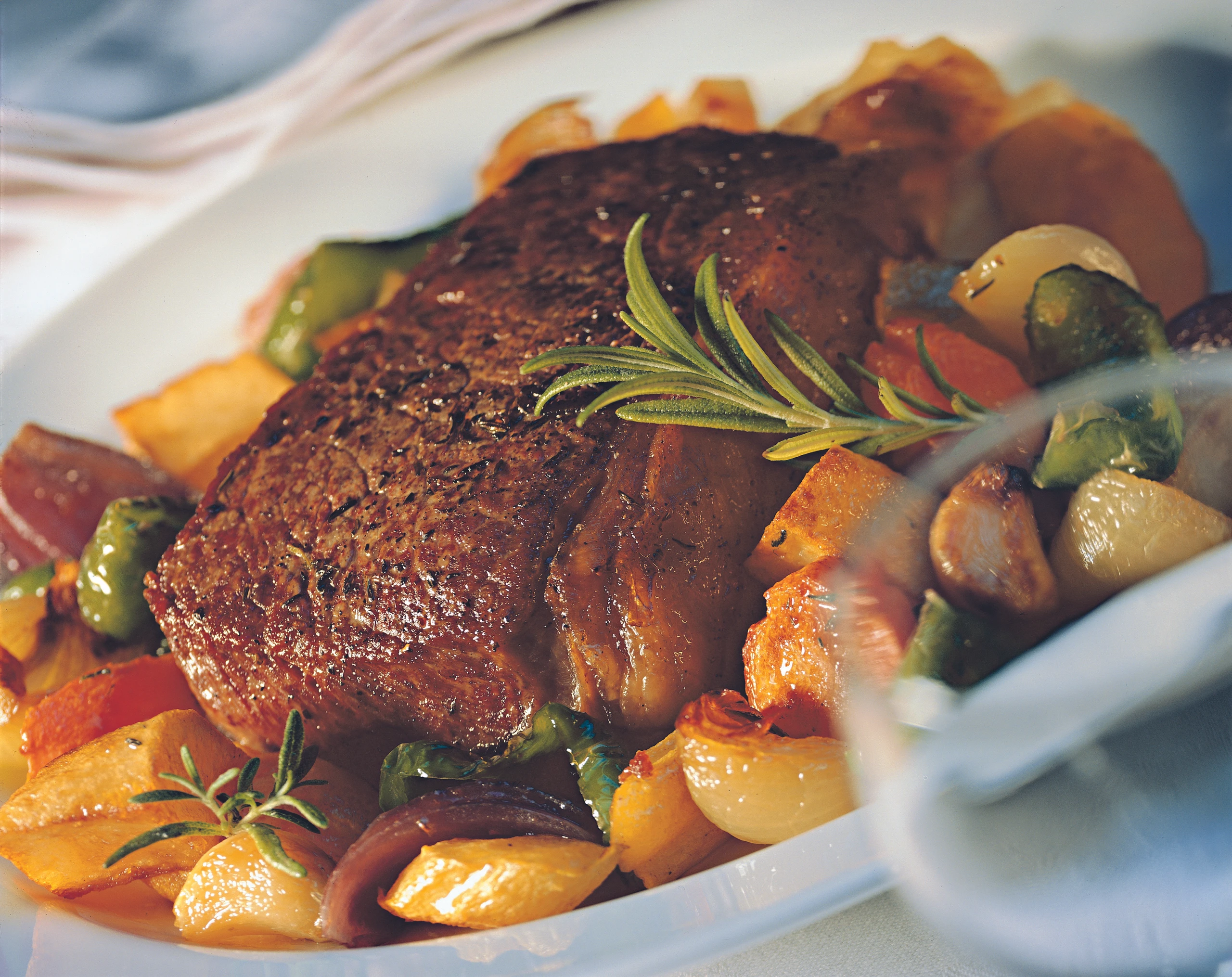 Hüftsteaks mit Schmorgemüse