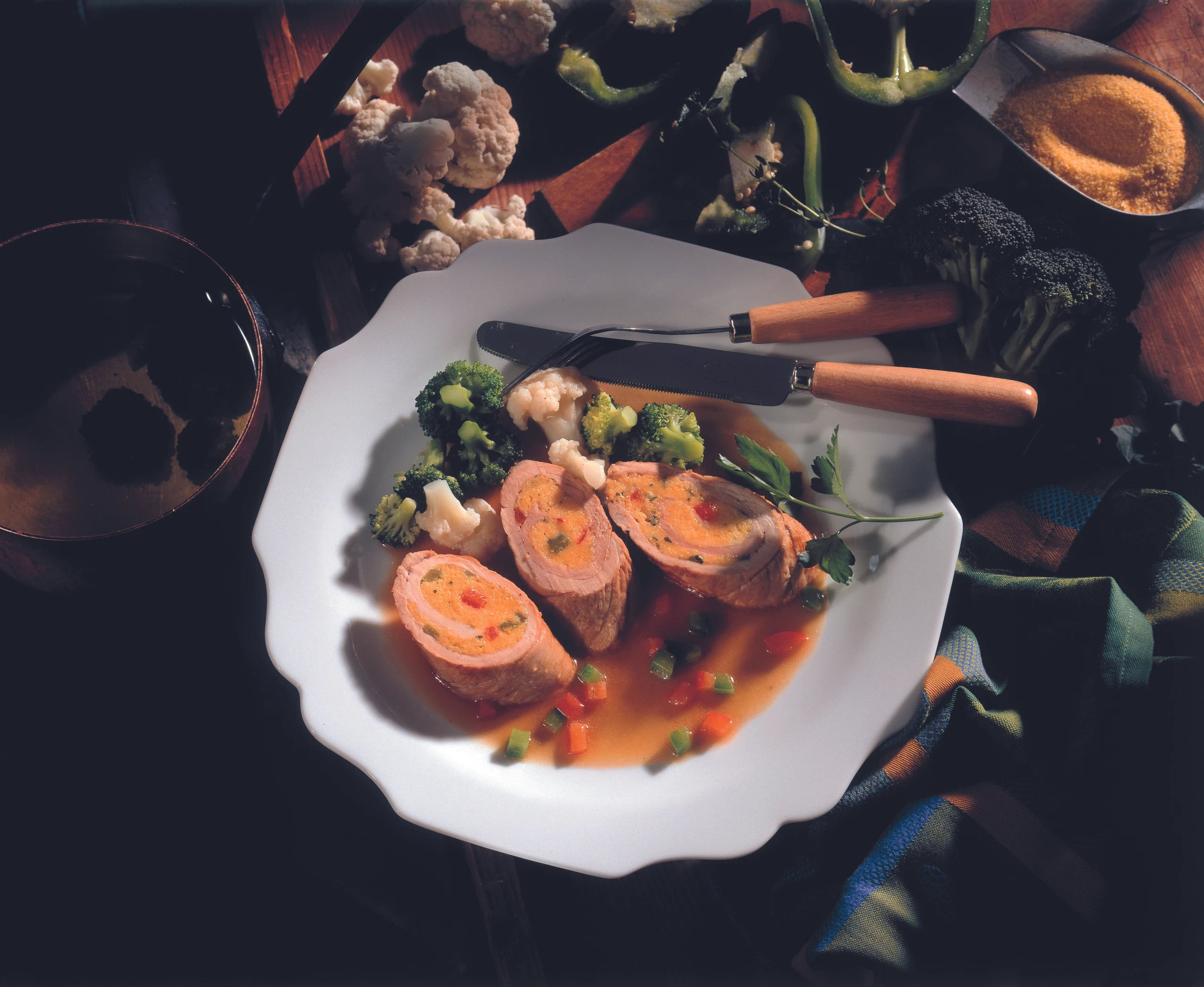 Schweinsrouladen mit Polentafülle