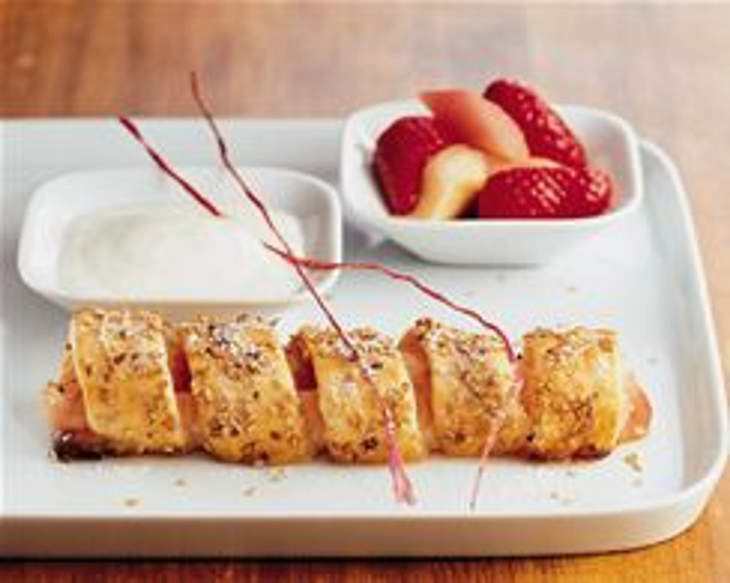 Rhabarber-Strudel mit Kompott