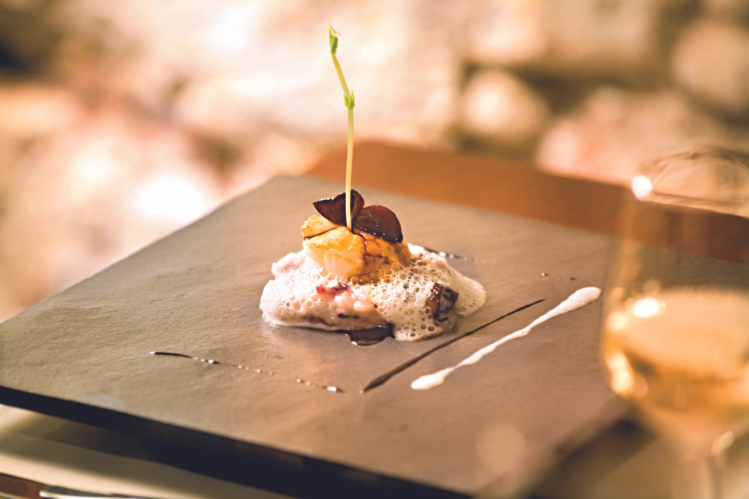 Radicchio-Risotto mit Jakobsmuscheln