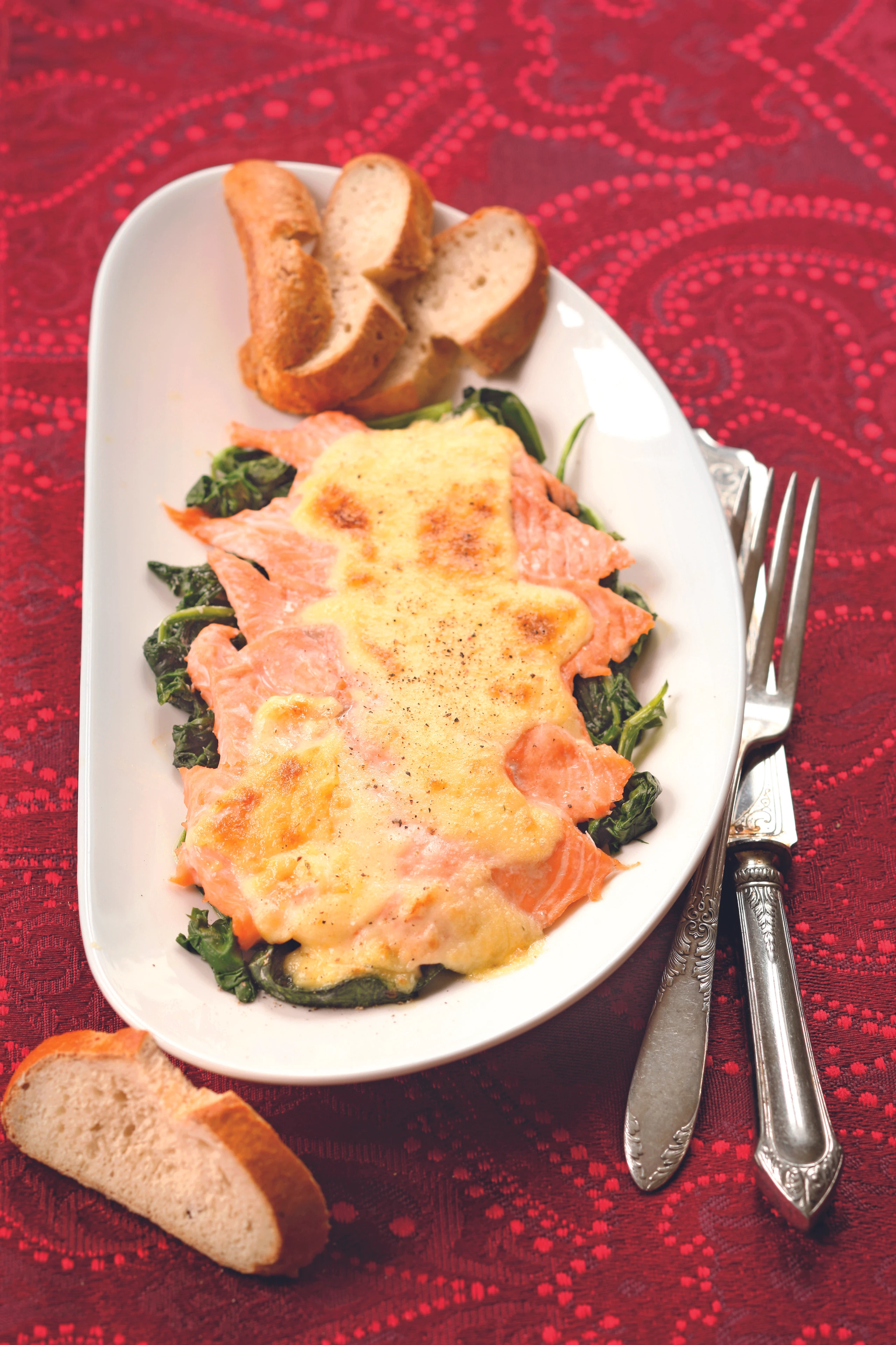 Überbackene Lachsforelle