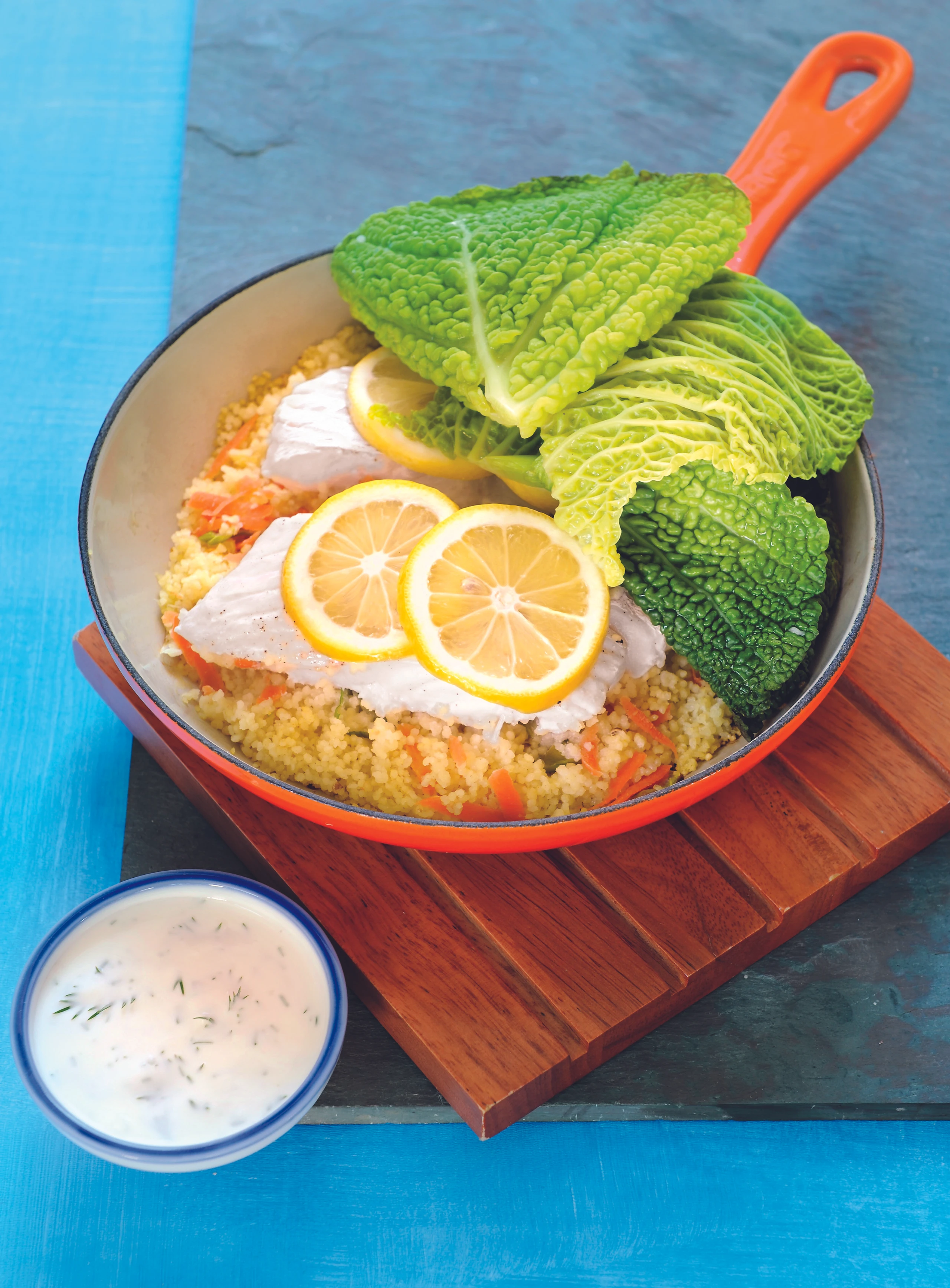 Gedünsteter Kabeljau mit Couscous