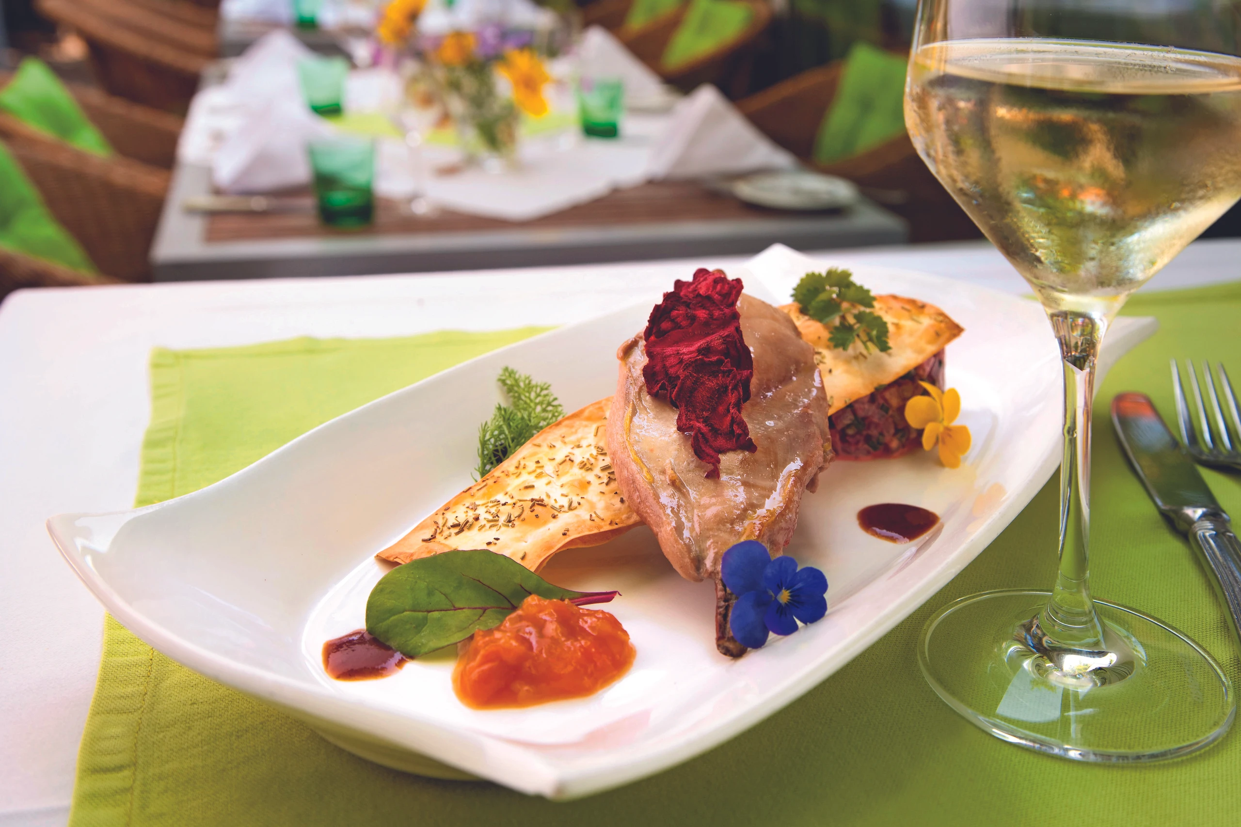 Fasanenbrust am Zimtspieß