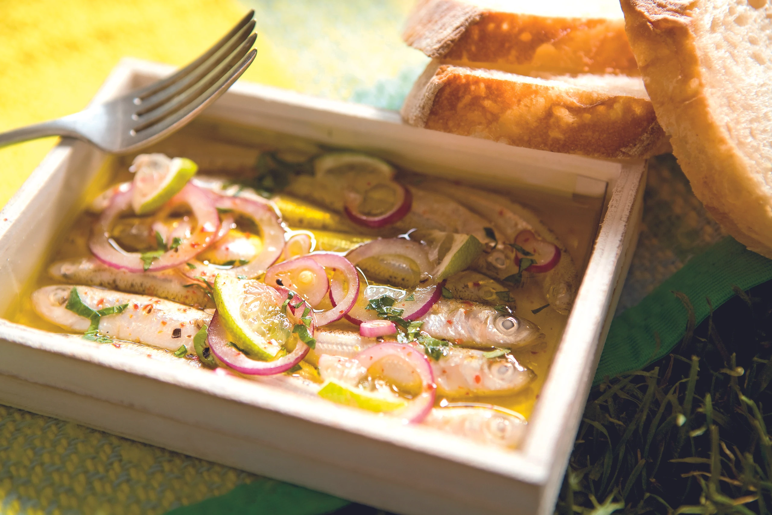 Ährenfische in Zitrusmarinade