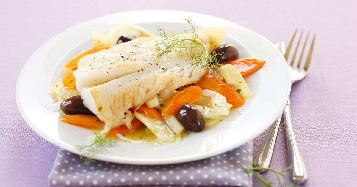 kabeljaufilet im backofen mit gemüse