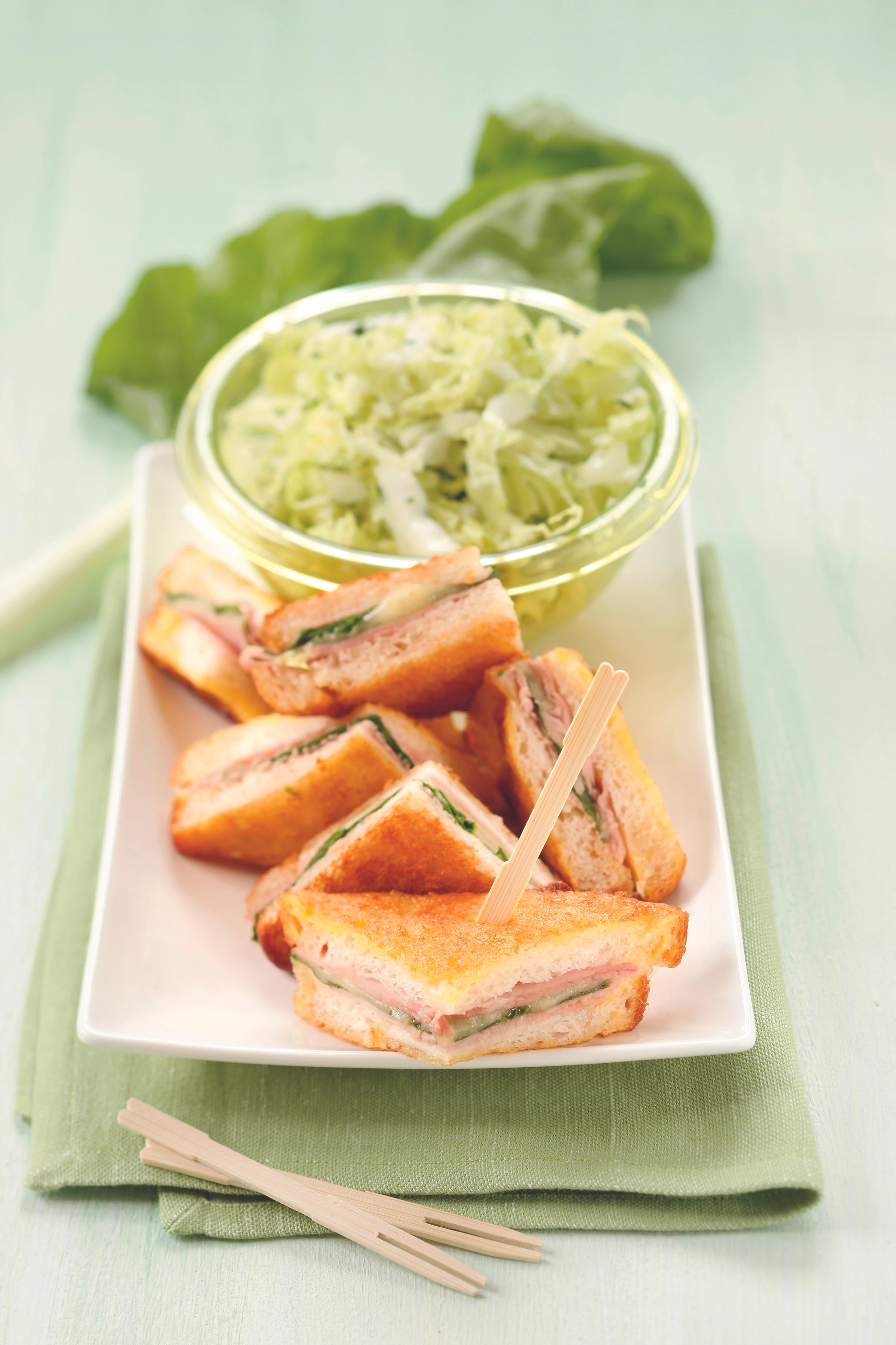 Schinken-Käsebrote mit Mangold