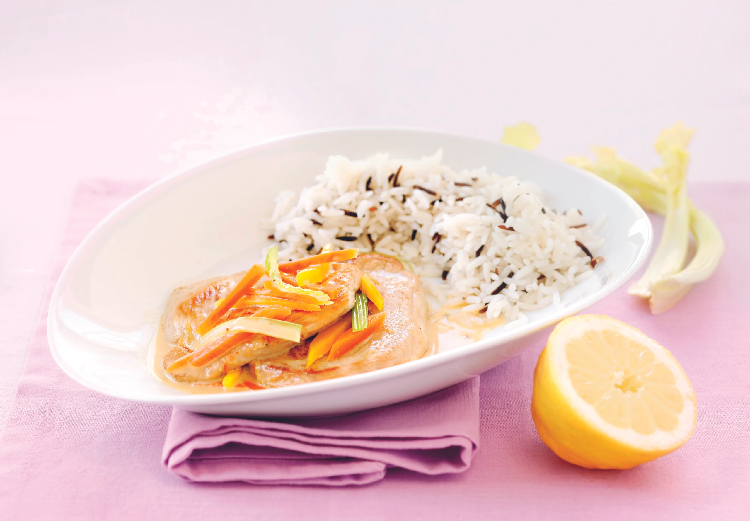 Zitronen-Piccata mit Wurzelgemüse