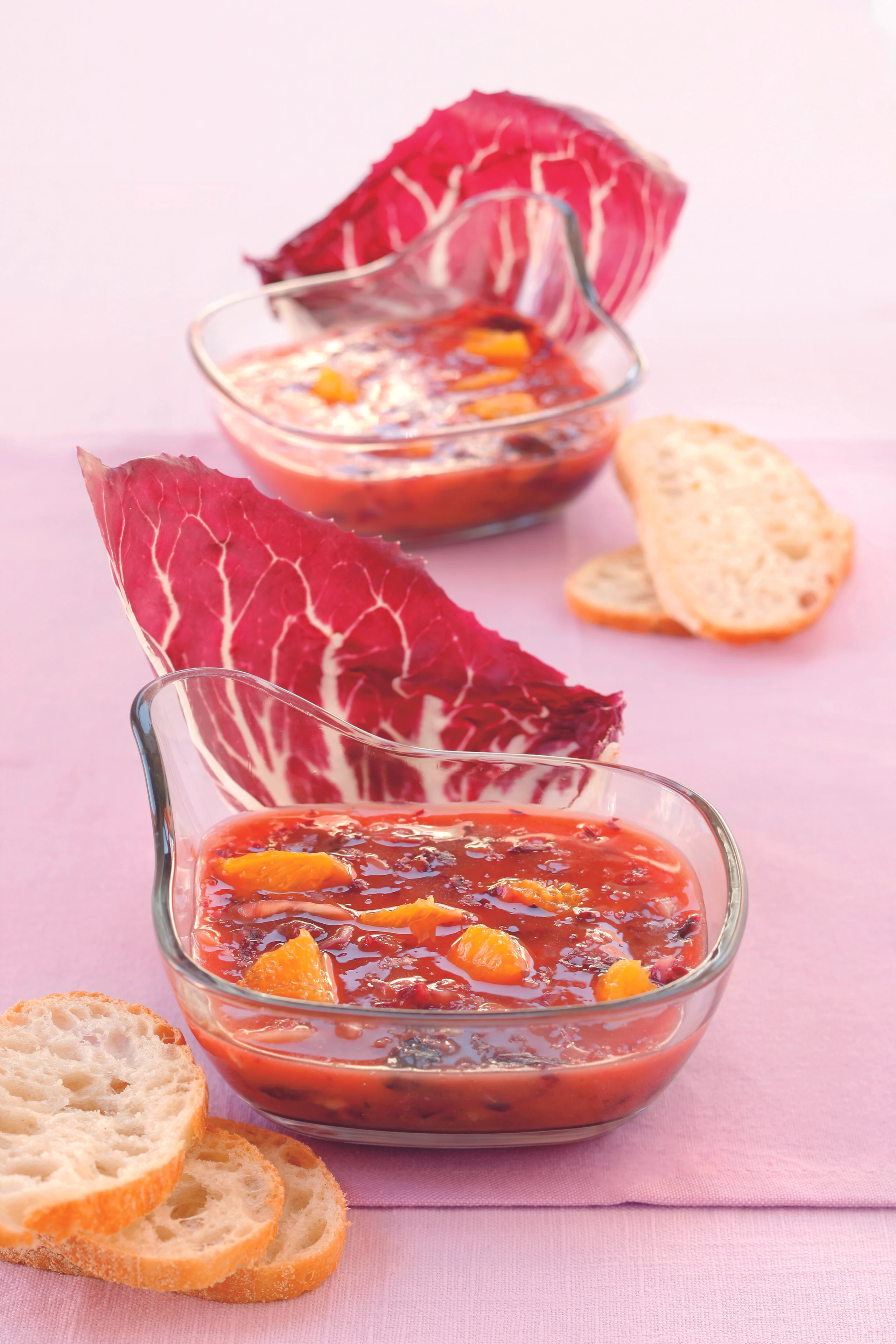 Radicchio Suppe mit Orangen