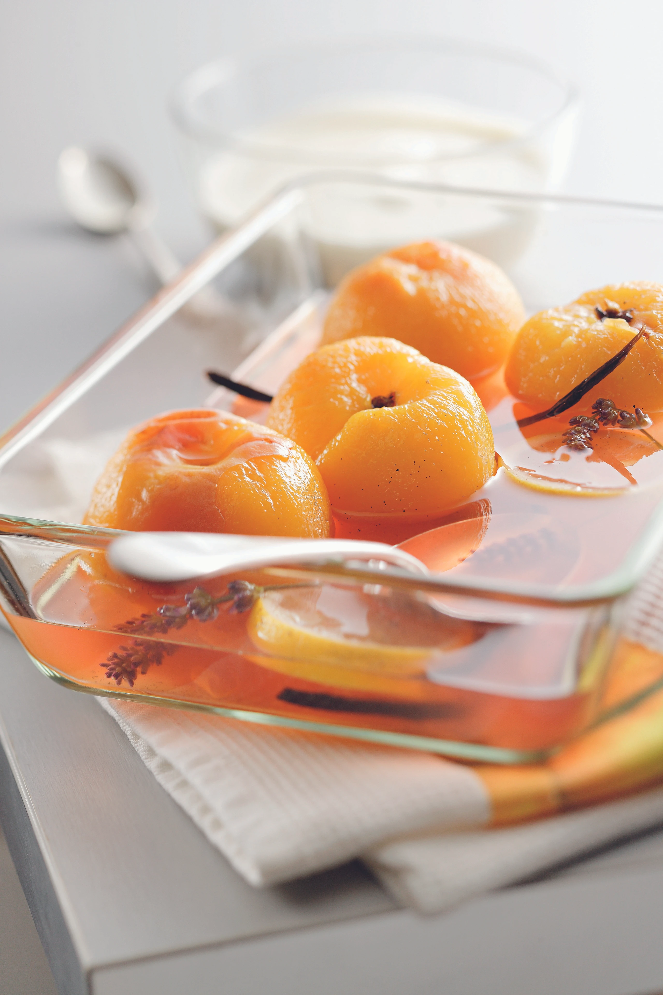 Vanille Pfirsiche mit Honig Joghurt