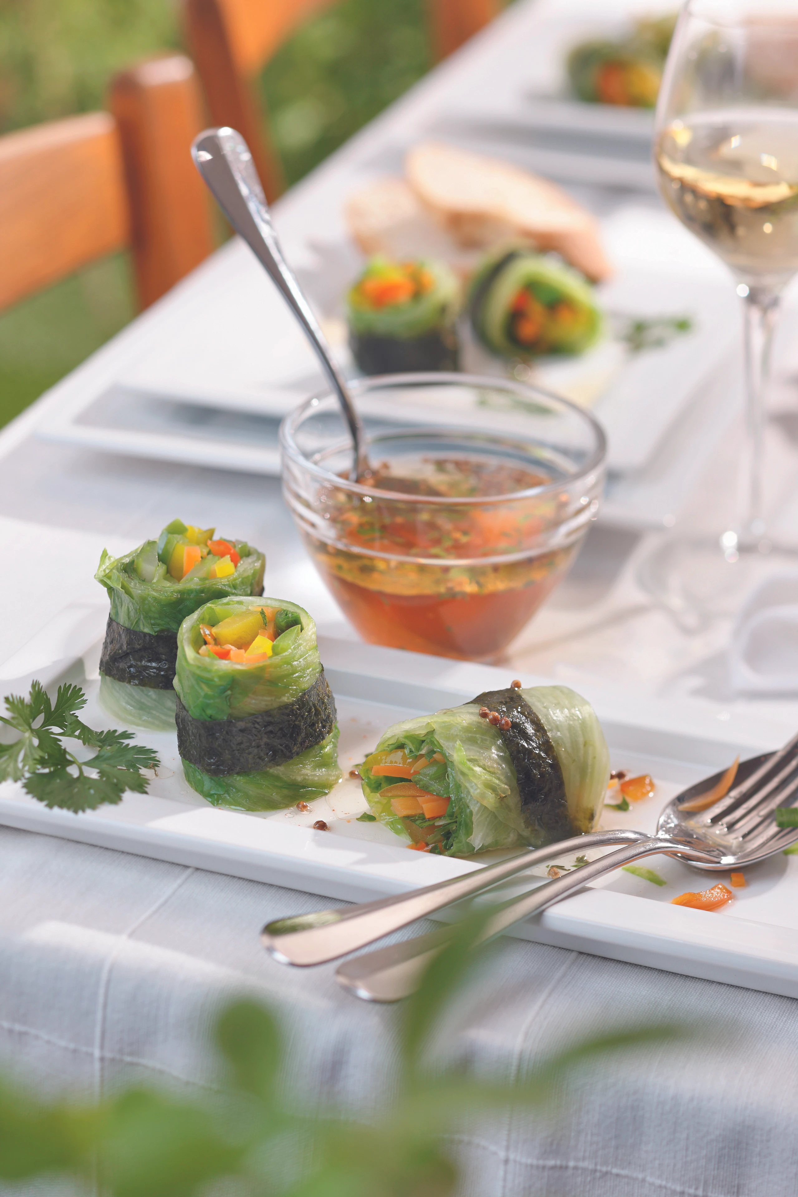 Salat Röllchen mit Asia Marinade