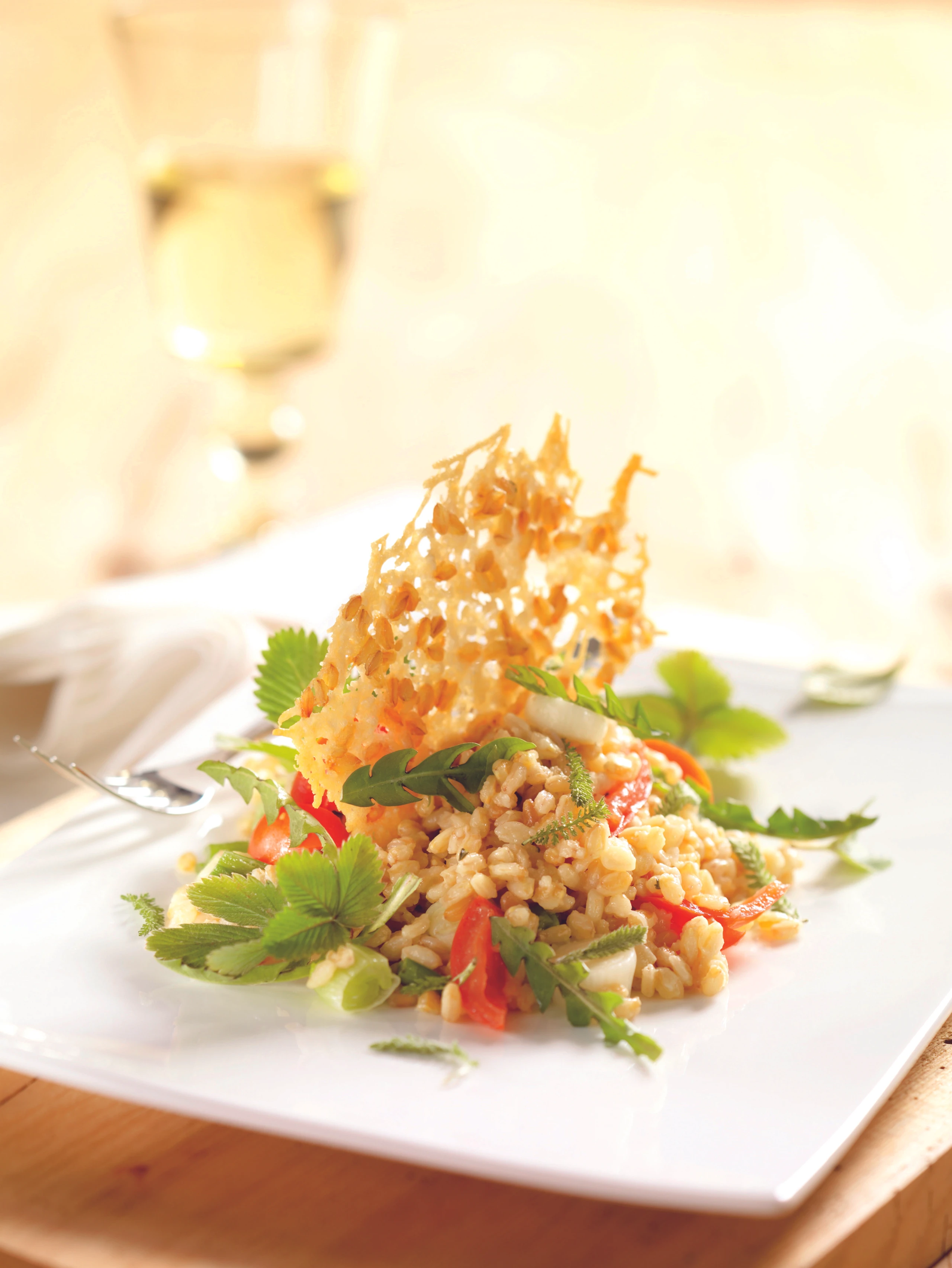 Einkorn Salat mit Wild Kräutern