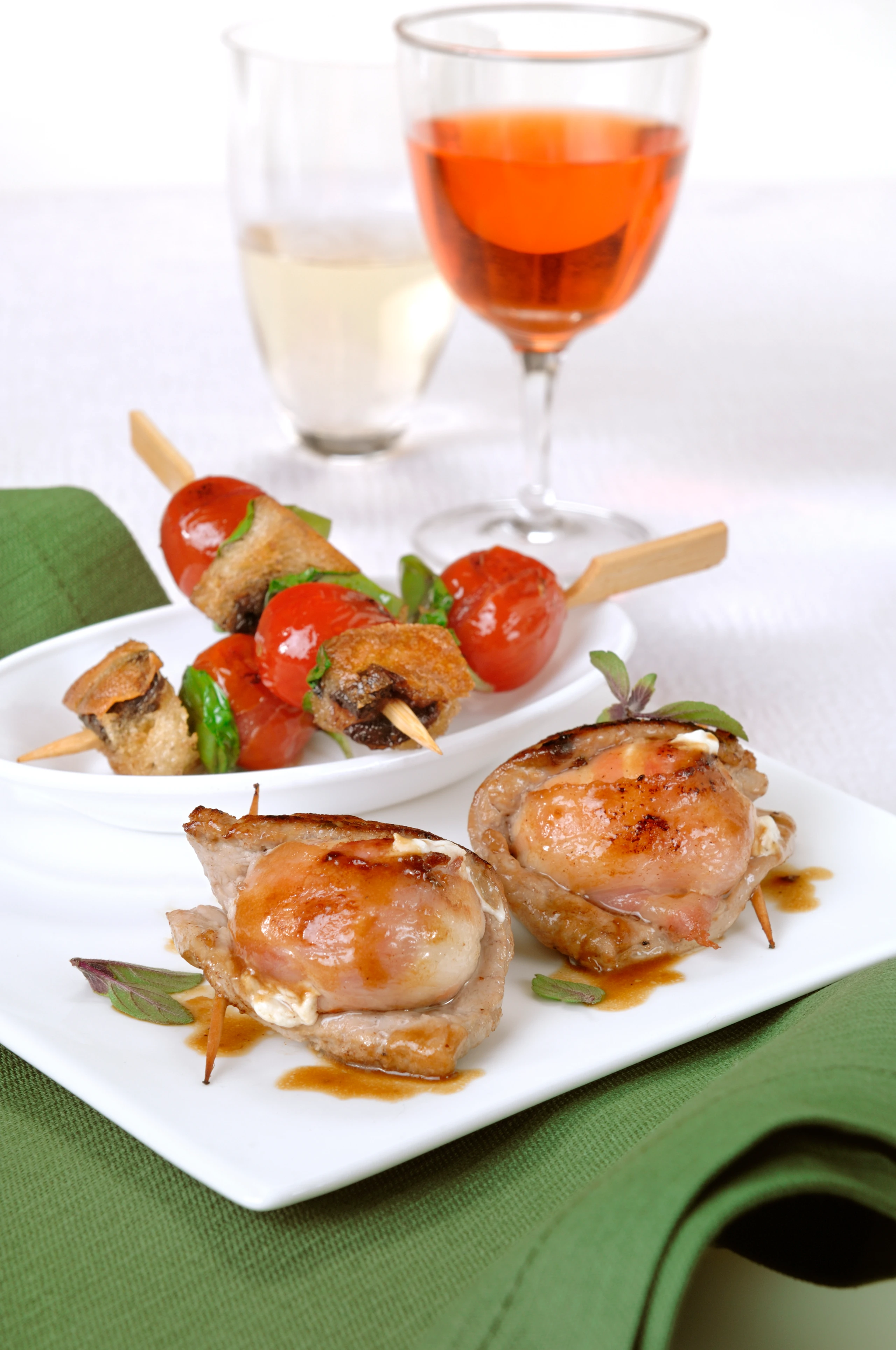 Gefüllte Kalbsschnitzel mit Ziegenkäse und Speck