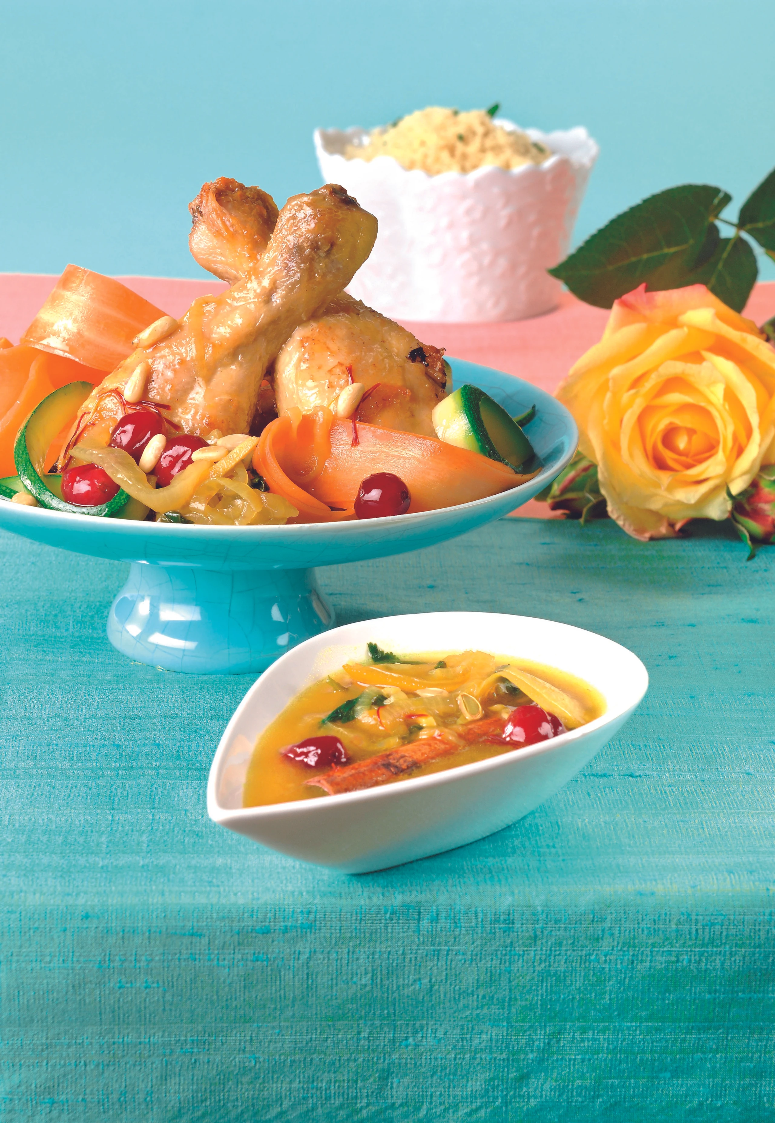 Orientalisches Hühnchen mit Cranberries und Couscous