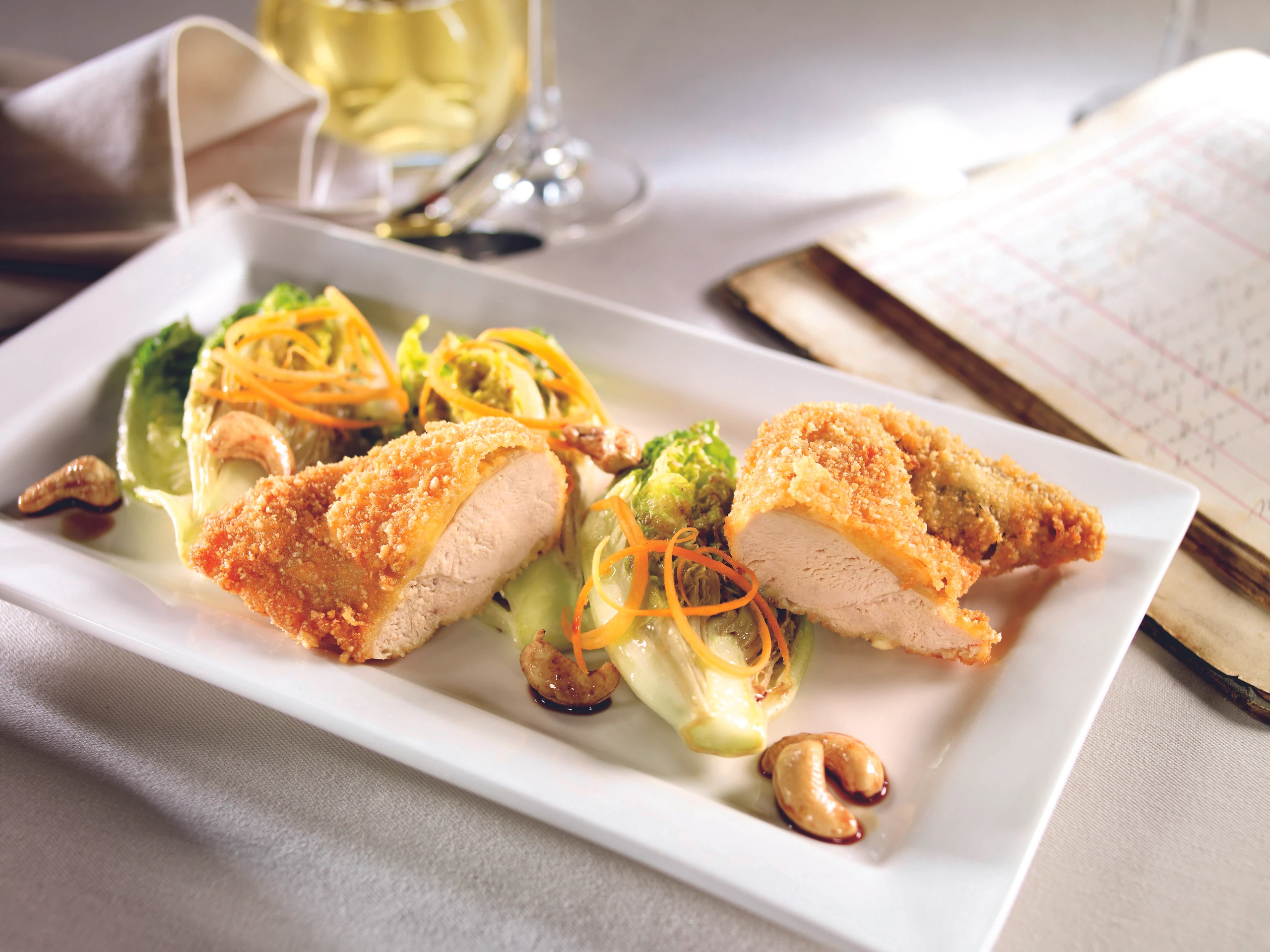 Perlhuhnsupreme in Cashewpanier