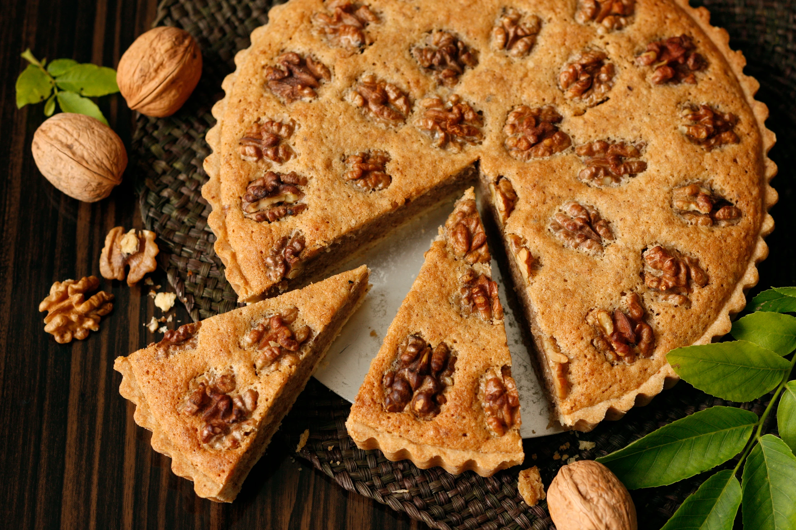 Tarte au sucre mit Walnüssen