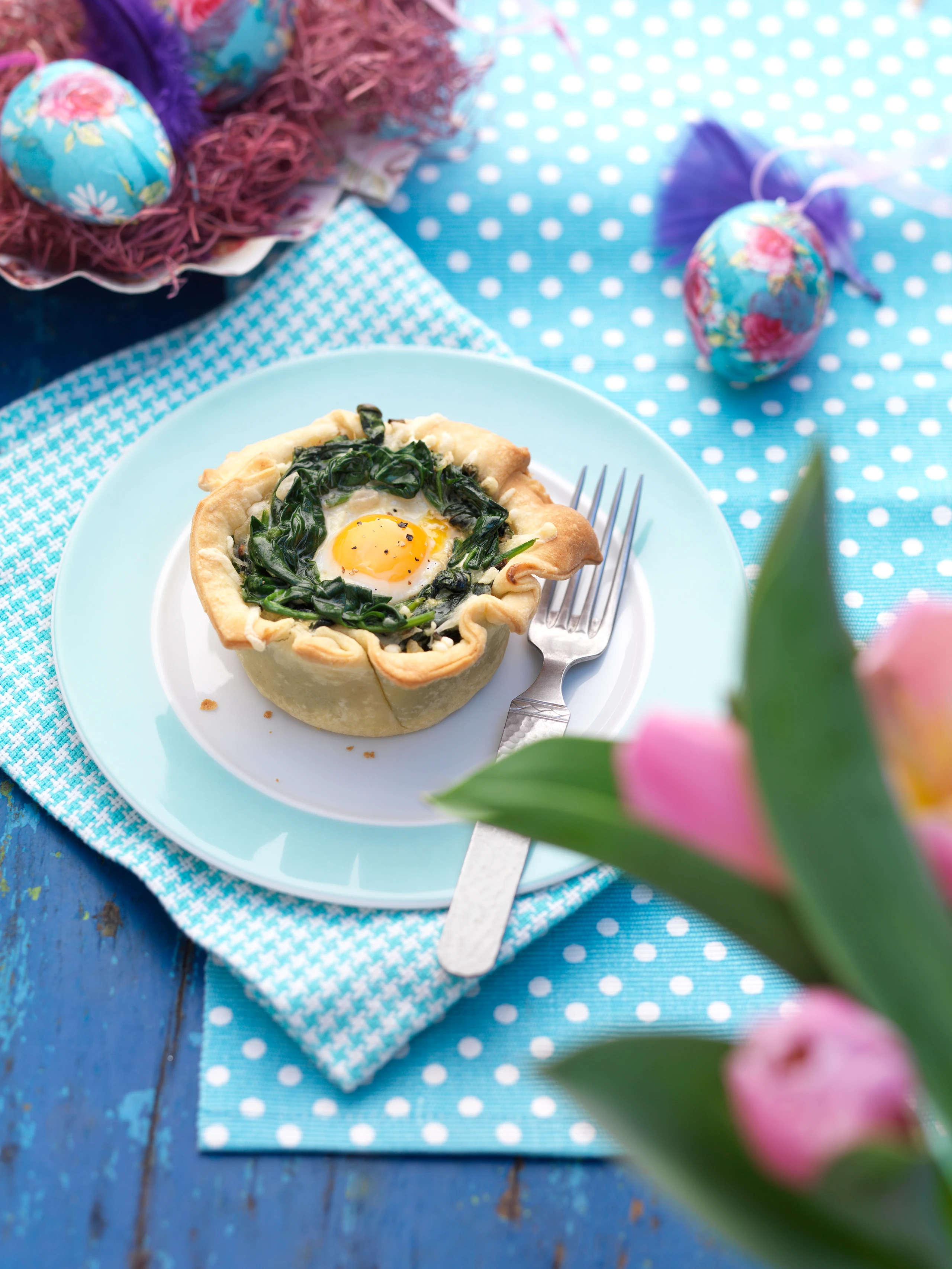 Spinat-Pastetchen mit Ei und Käse