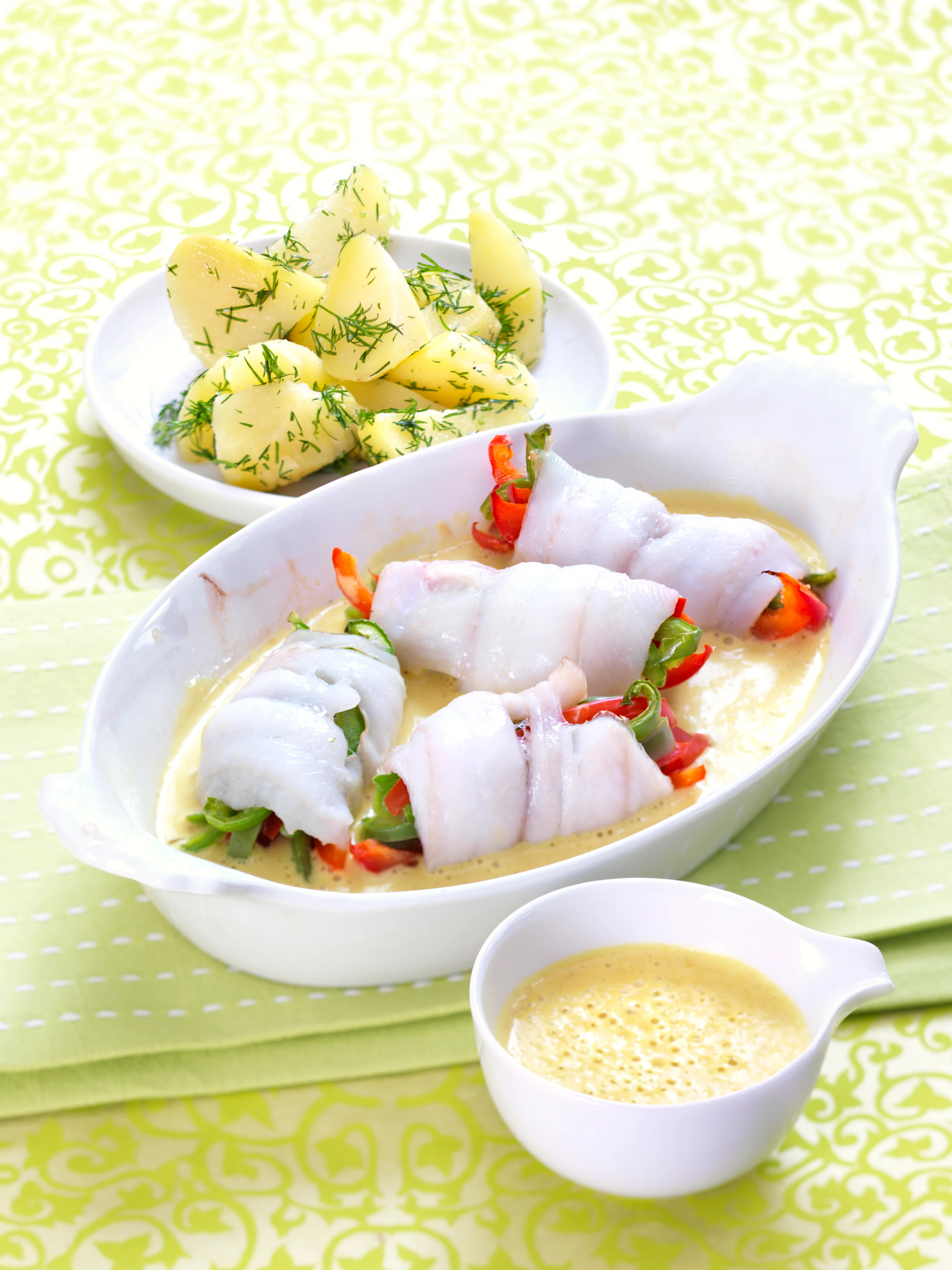 Scholle mit Currysauce