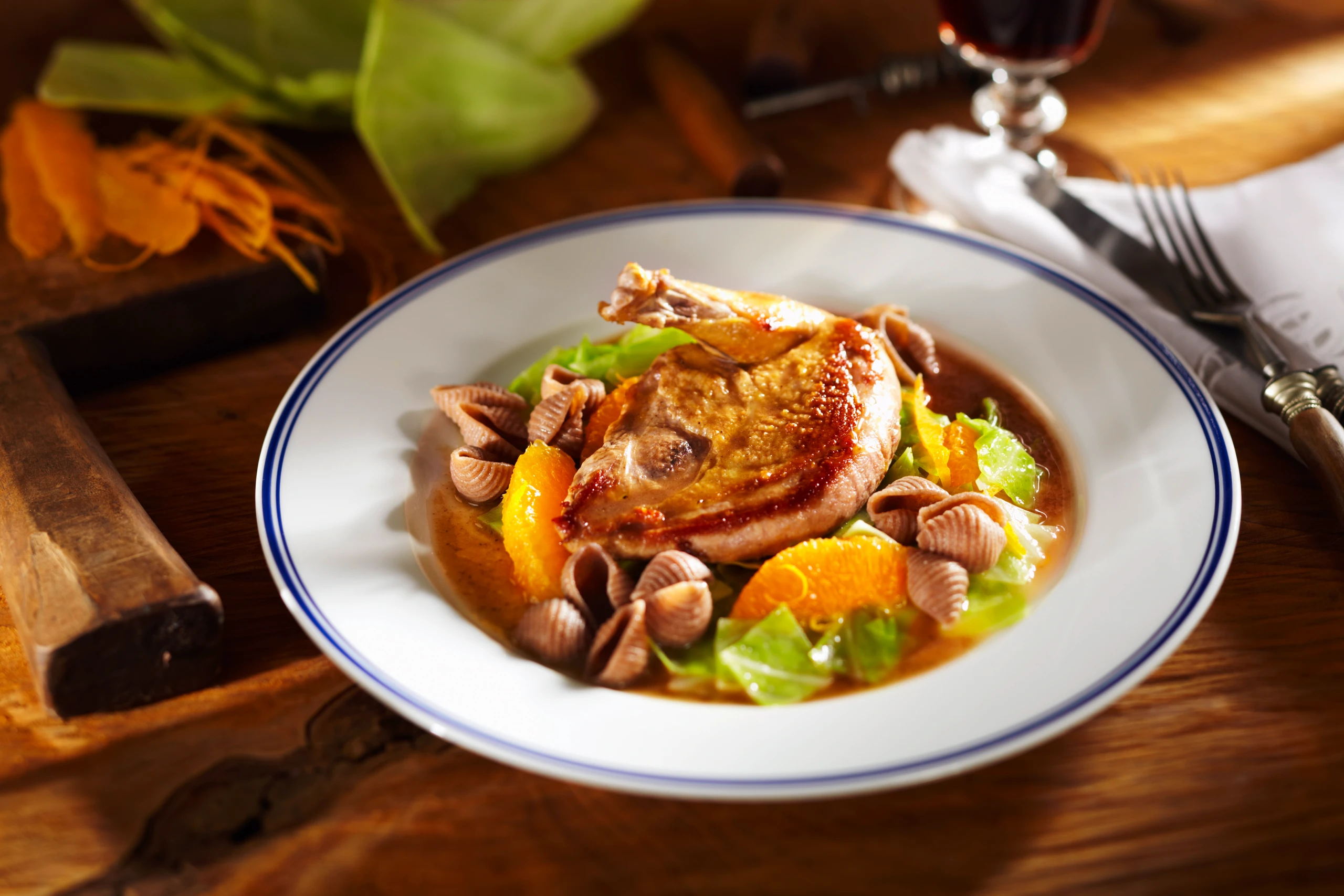 Fasanbrust mit Orangenkraut