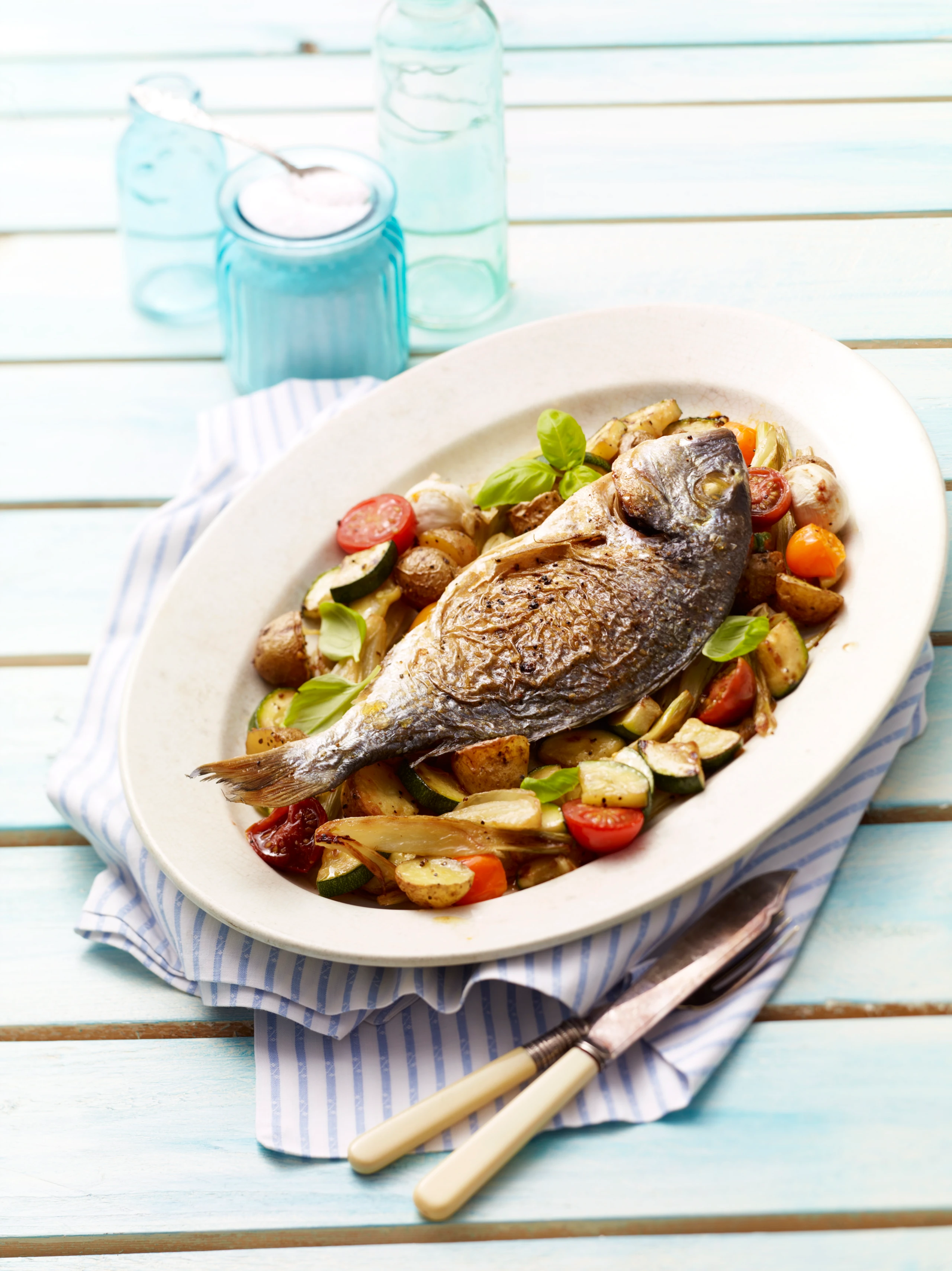 Goldbrasse mit Schmorgemüse