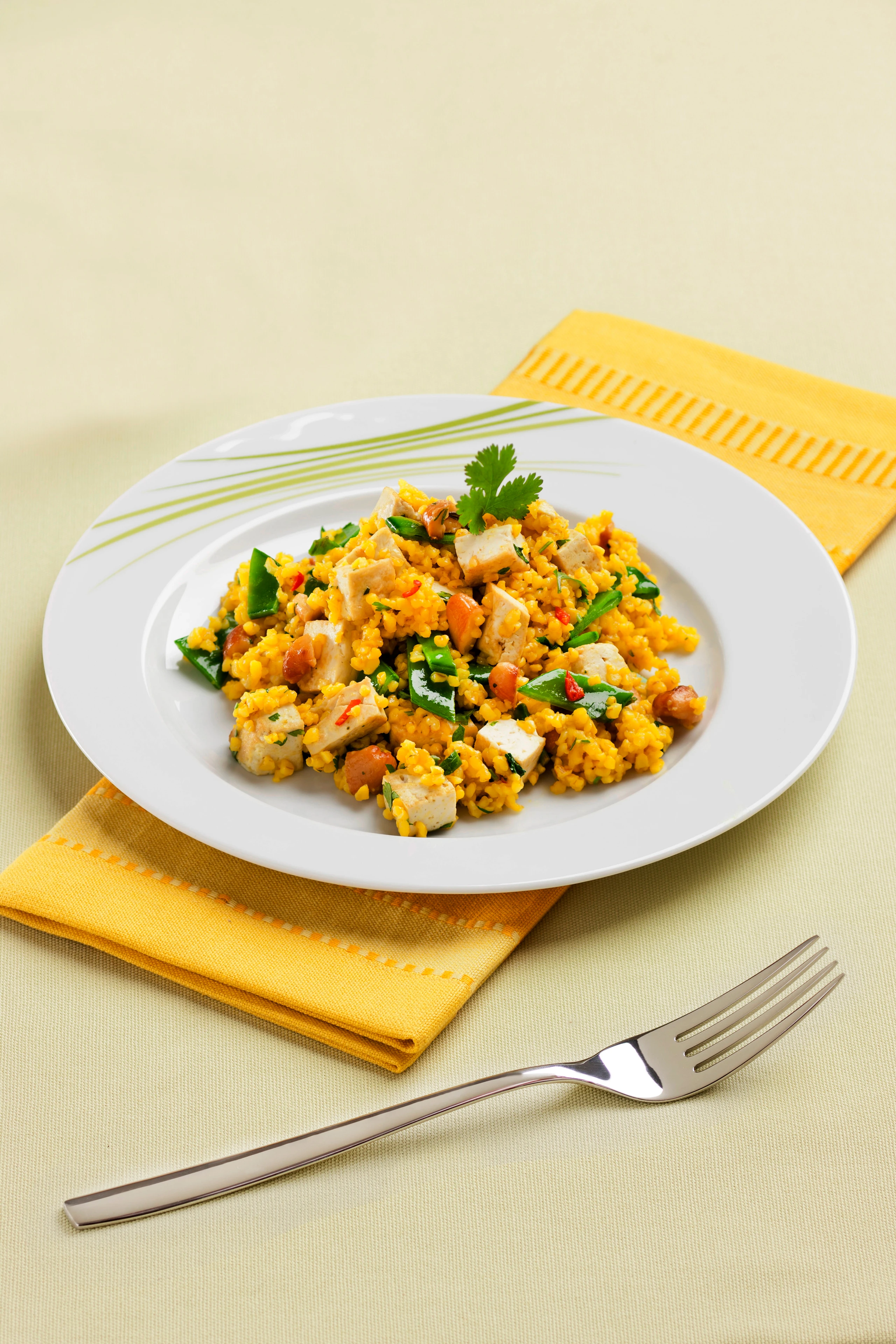 Gemüsebulgur mit Tofu