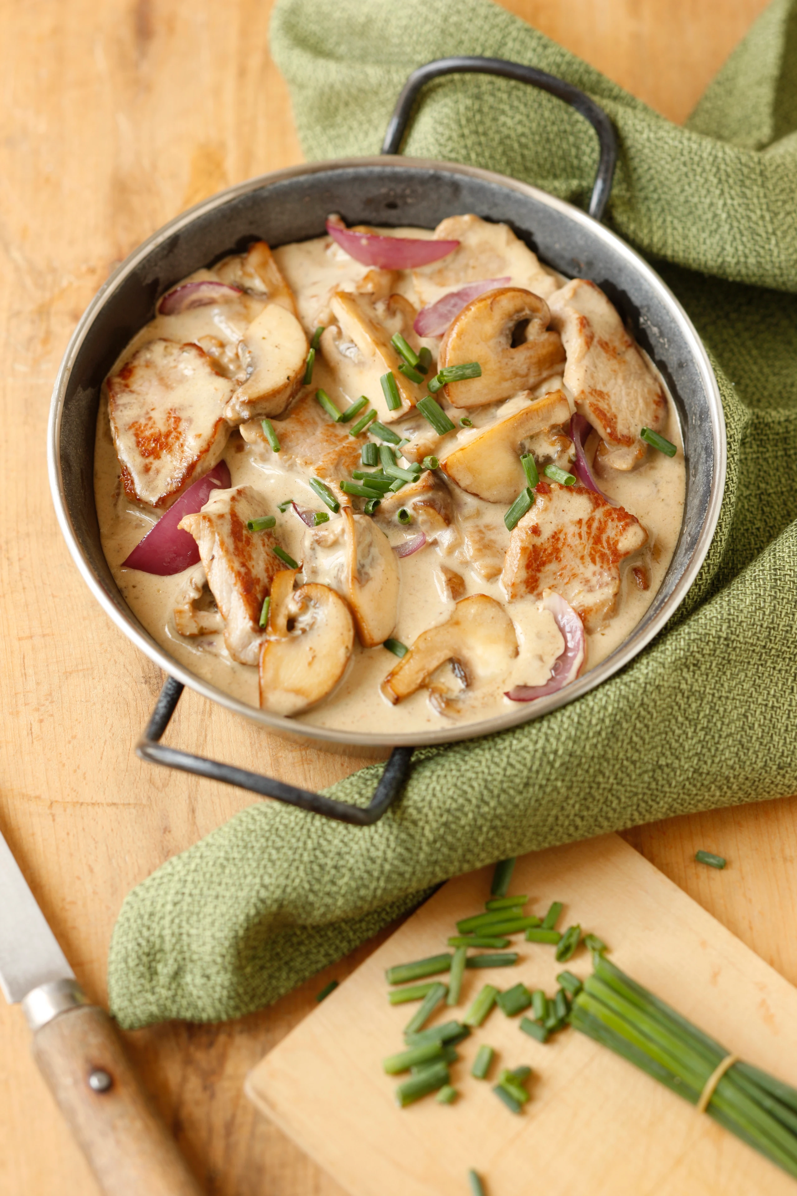Schnelles Kalbsgeschnetzeltes mit Champignons