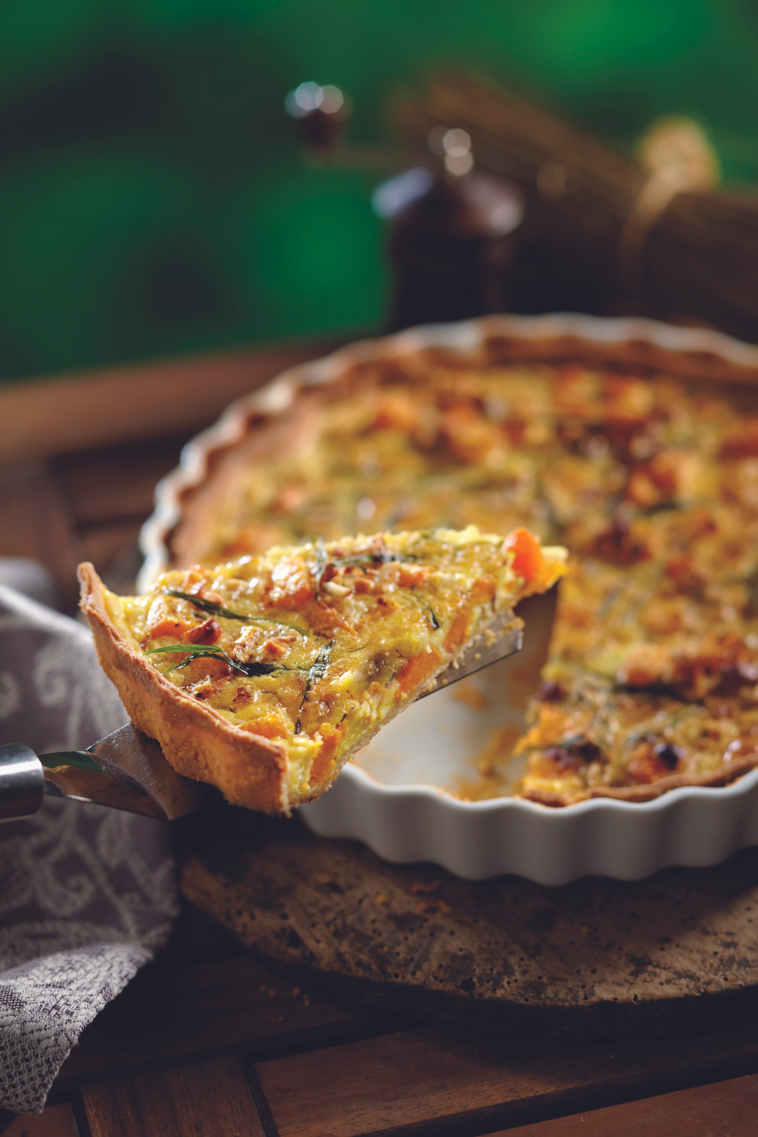 Kürbistarte mit Haselnüssen