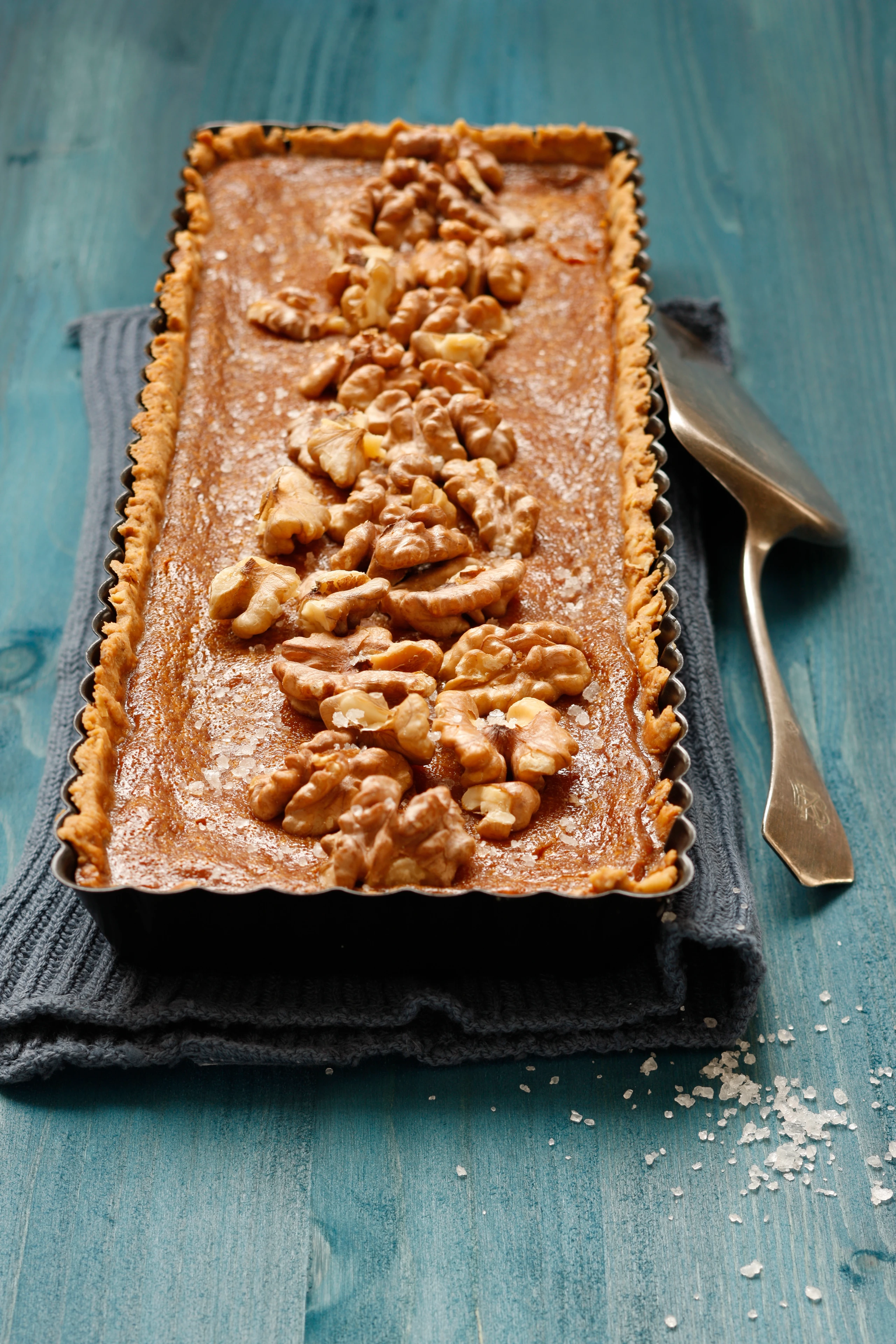 Walnuss-Karamelltarte mit Meersalz