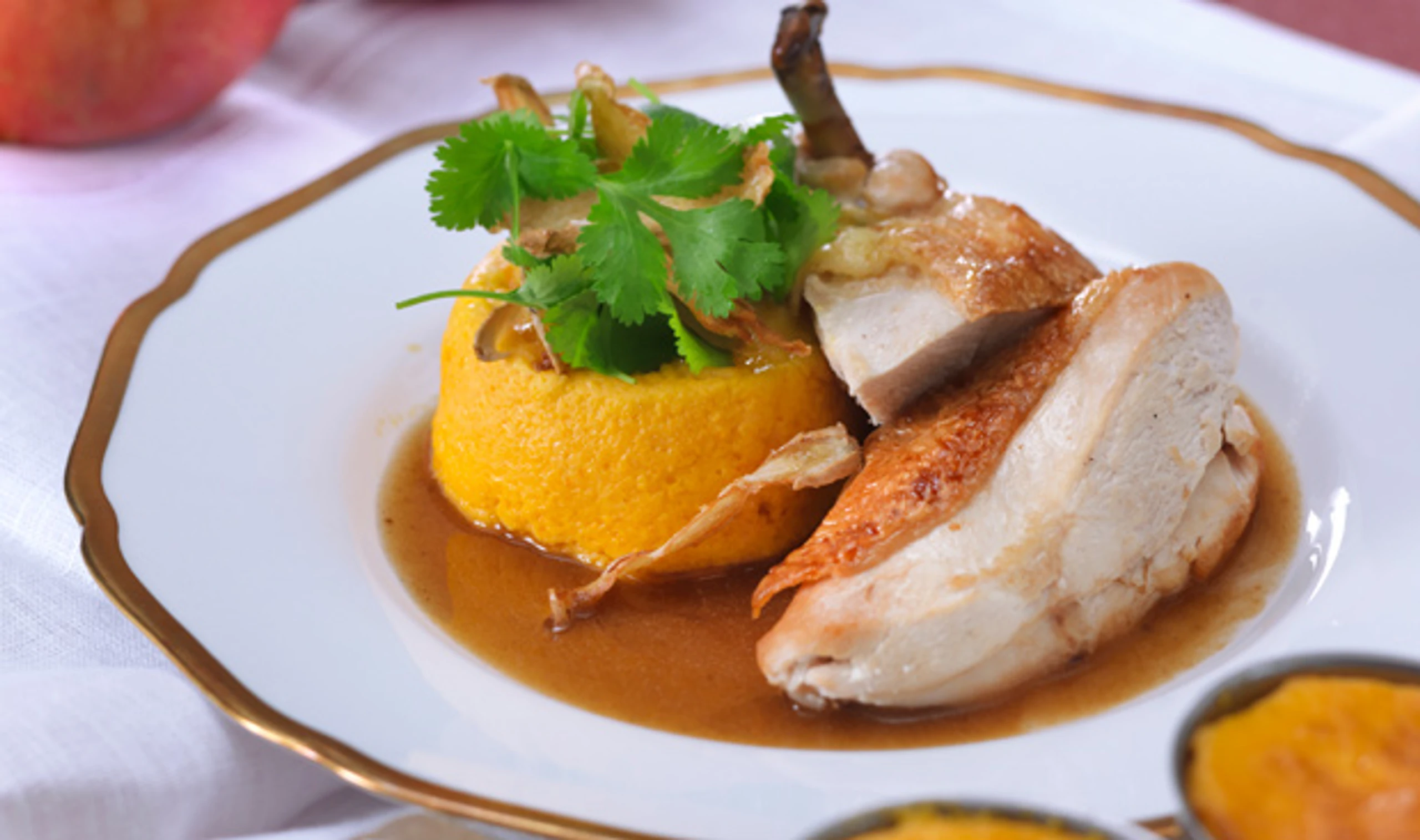 Hühnerfilet mit Karottenflan