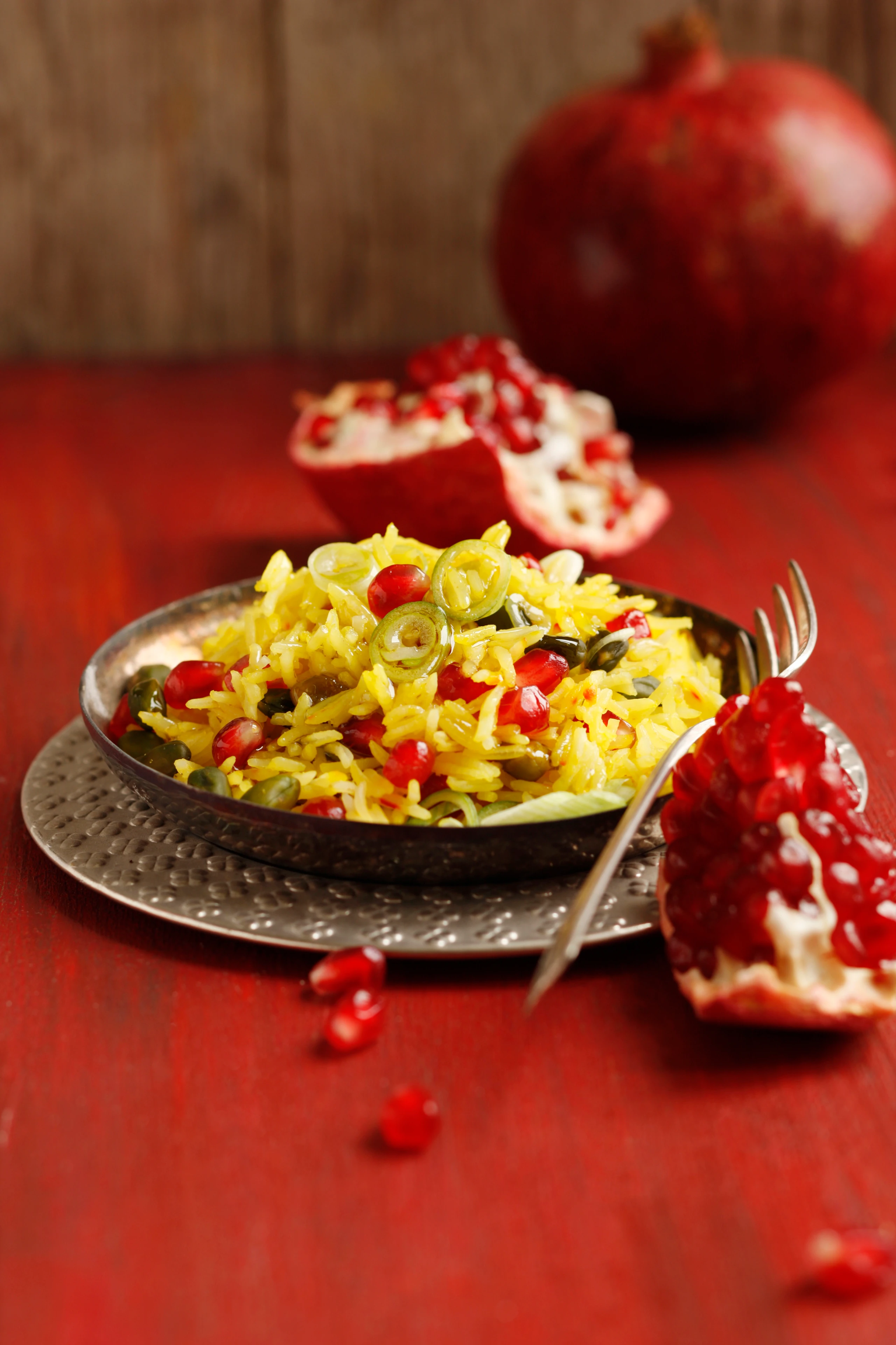 Orientalischer Reis mit Granatapfel und Pistazien