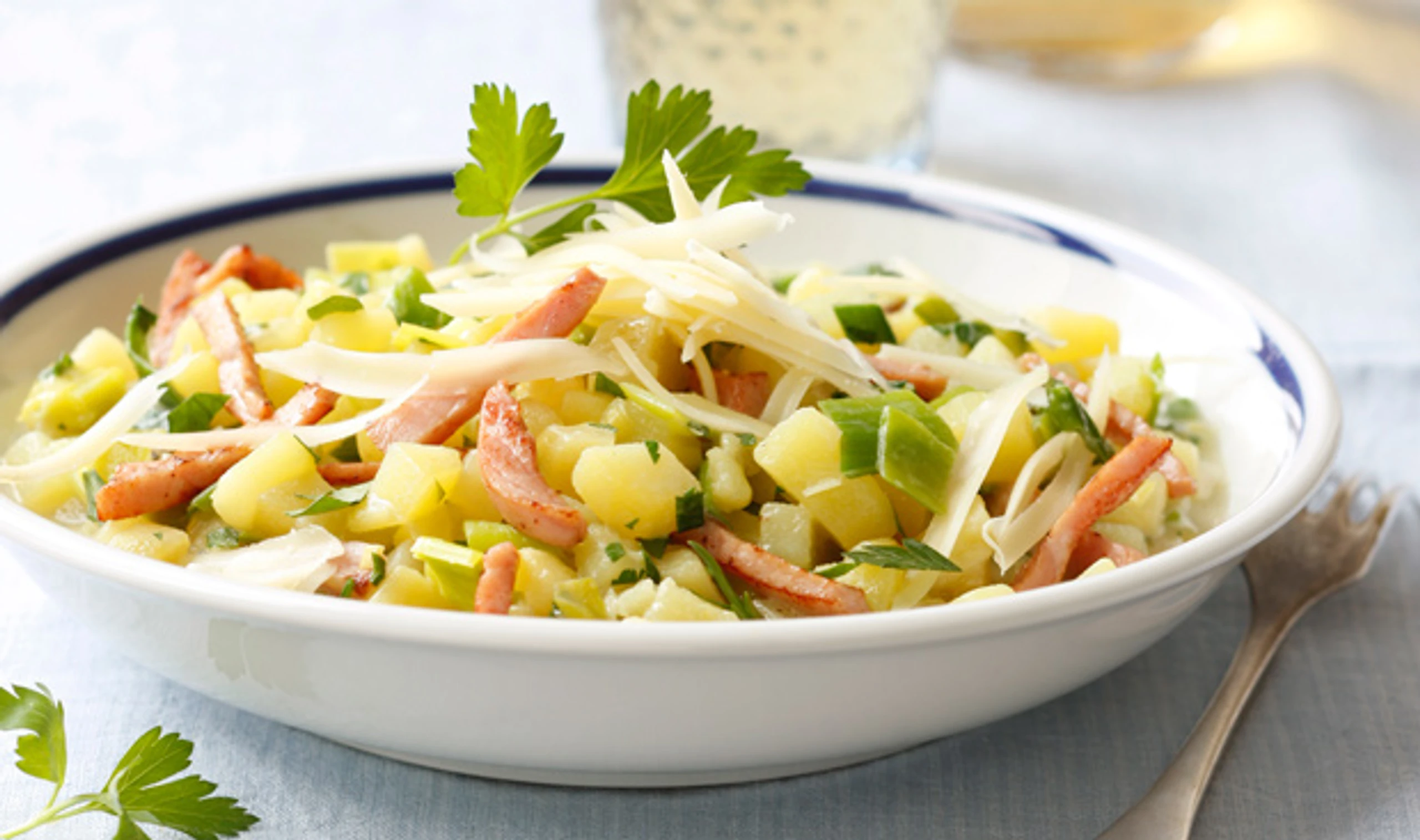 Erdäpfel-Risotto mit Schinken